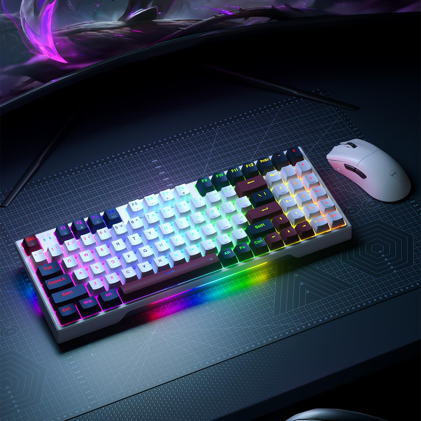 Machenike K500 Pro-B94 Kablolu Silver Switch RGB Beyaz Gaming Klavye