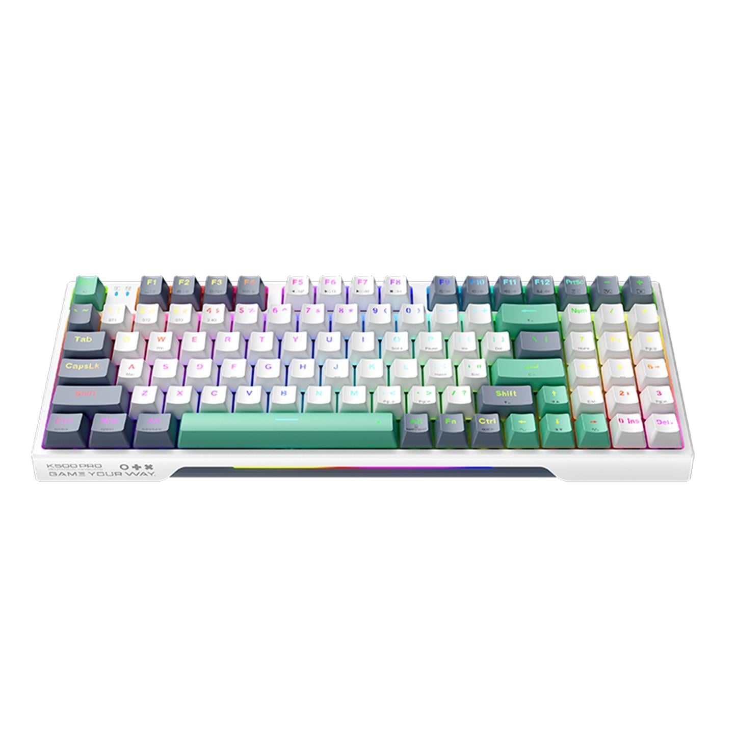 Machenike K500 Pro-B94W Tri Mode Silver Switch RGB Beyaz Gaming Klavye