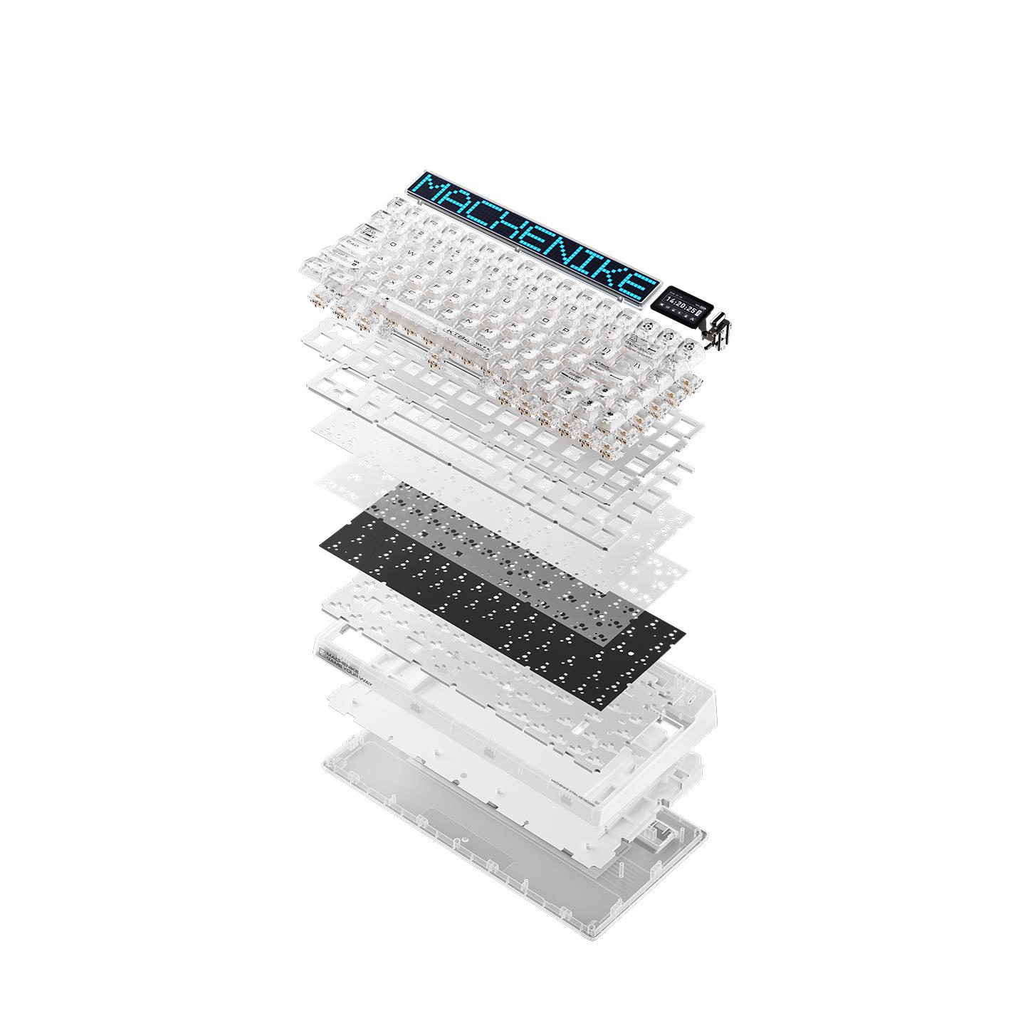 Machenike KT84-B84W Kablosuz Gateron Yellow Switch RGB Beyaz Gaming Klavye