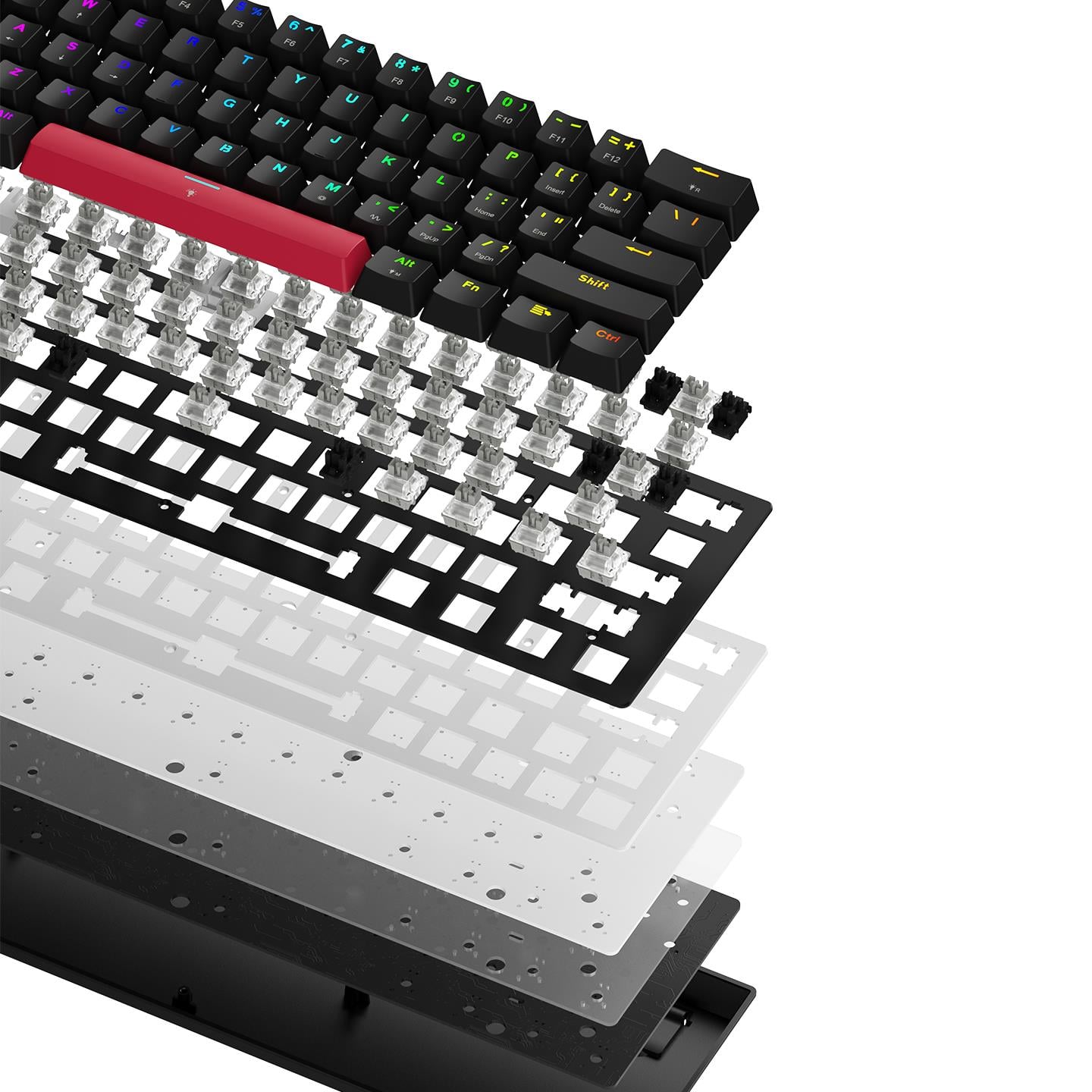 MachenikeMachenike K500-M61 Kablolu Silver Switch RGB Siyah ENG Q Gaming Klavye