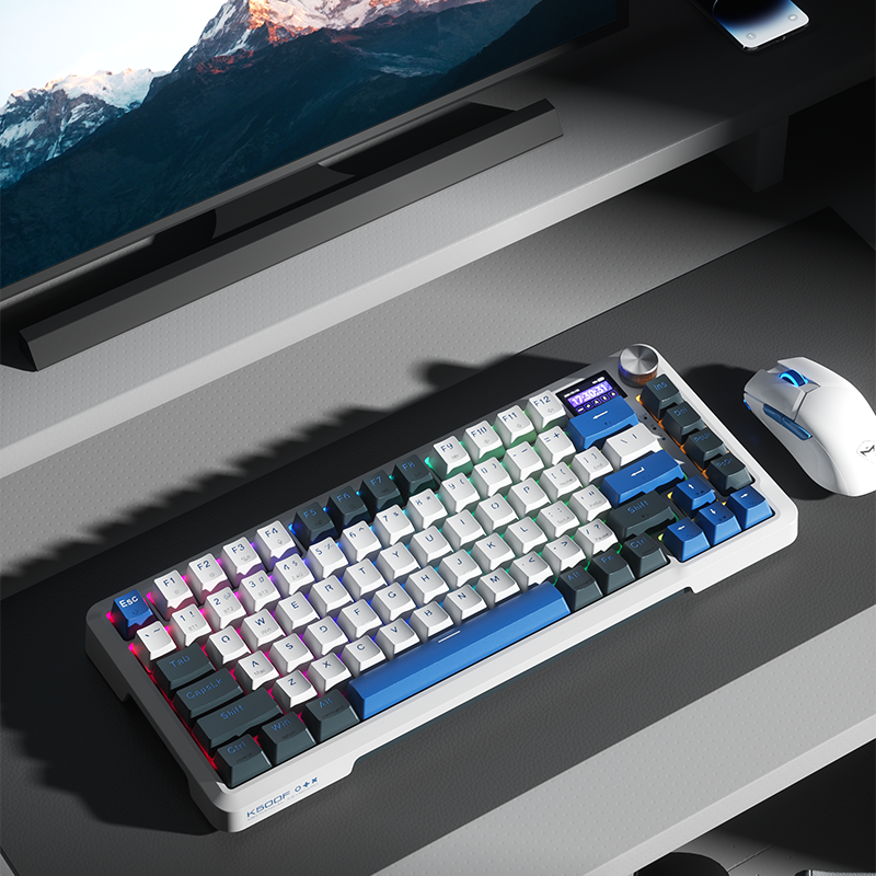 MachenikeMachenike K500F-B81W Tri-Mode Gateron Silver Switch RGB ENG Q Beyaz Gaming Klavye