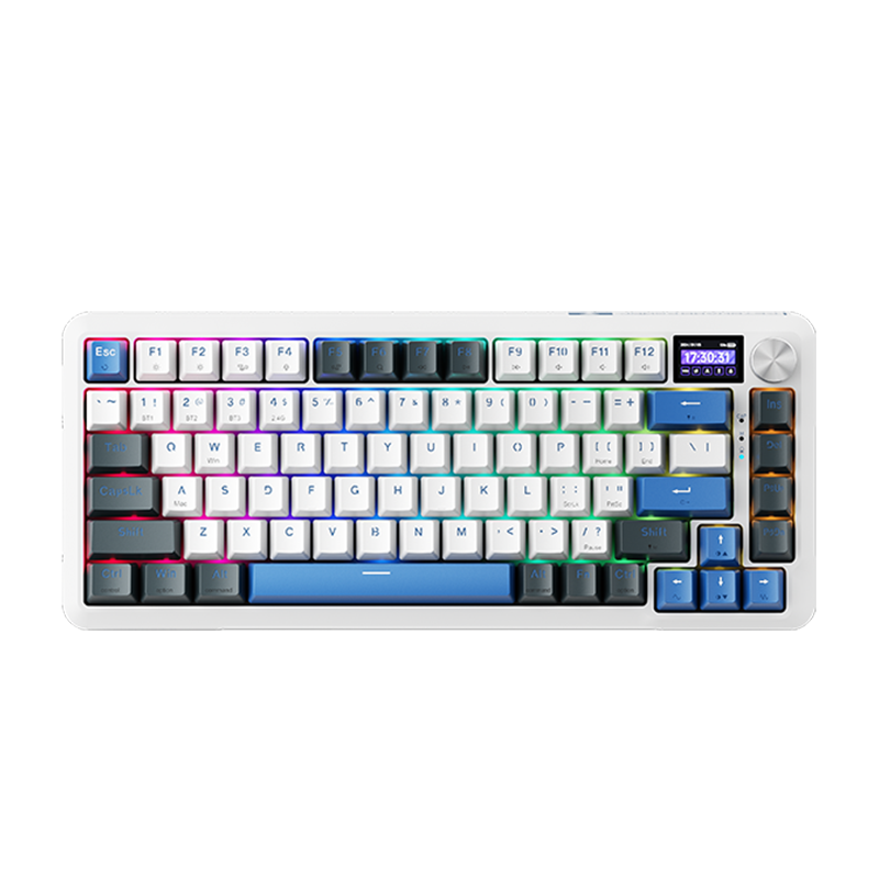 MachenikeMachenike K500F-B81W Tri-Mode Gateron Silver Switch RGB ENG Q Beyaz Gaming Klavye