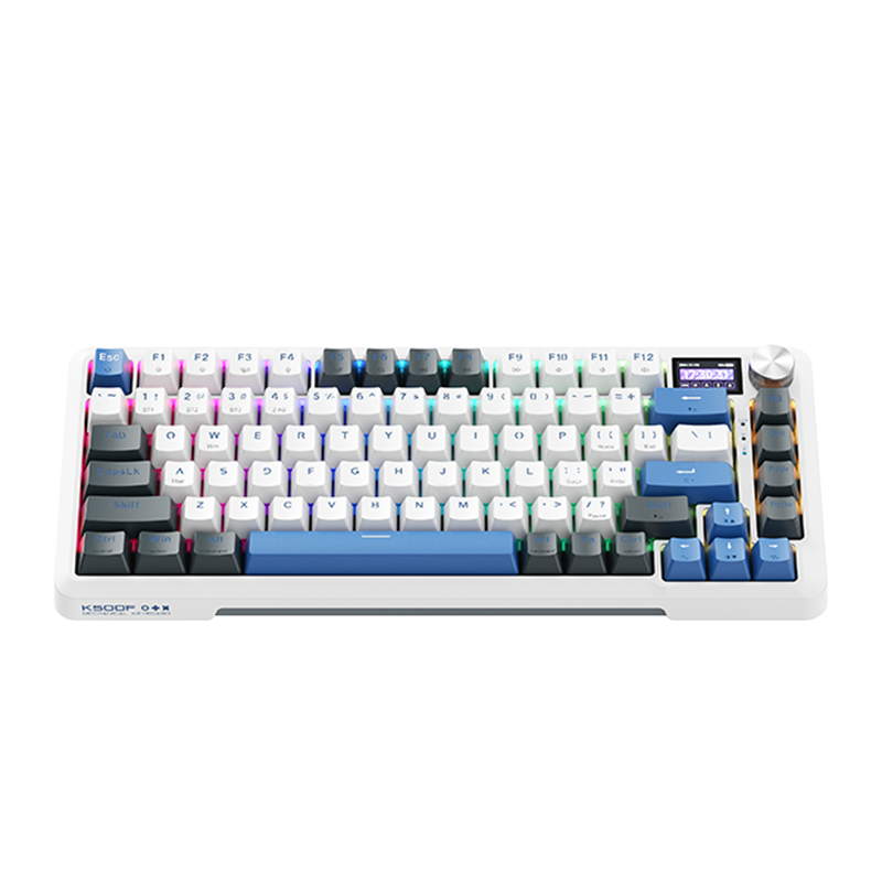 MachenikeMachenike K500F-B81W Tri-Mode Gateron Silver Switch RGB ENG Q Beyaz Gaming Klavye