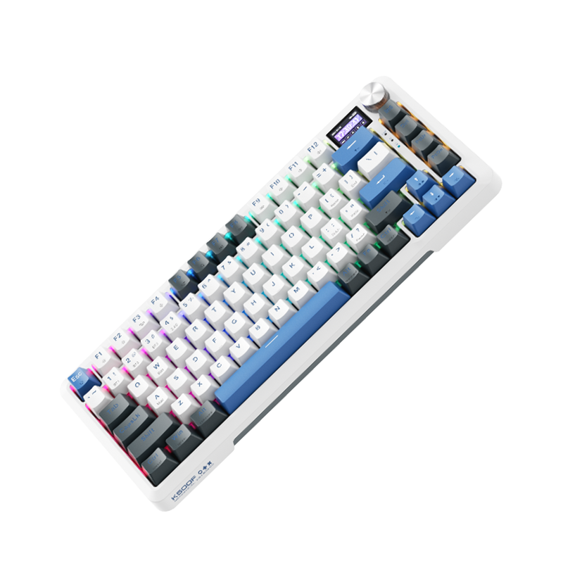 MachenikeMachenike K500F-B81W Tri-Mode Gateron Silver Switch RGB ENG Q Beyaz Gaming Klavye