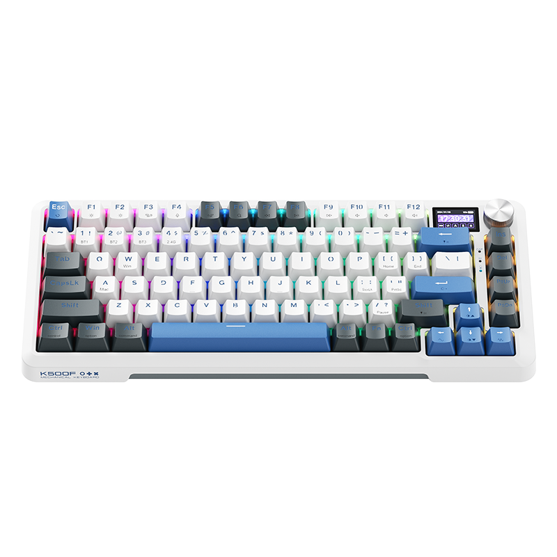 MachenikeMachenike K500F-B81W Tri-Mode Gateron Silver Switch RGB ENG Q Beyaz Gaming Klavye