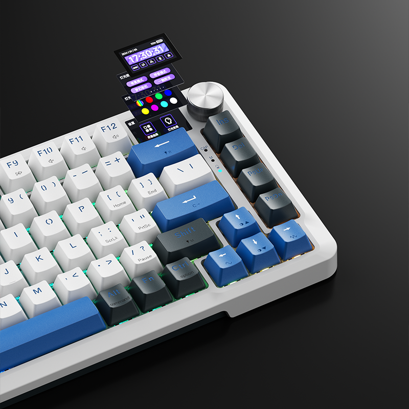 MachenikeMachenike K500F-B81W Tri-Mode Gateron Silver Switch RGB ENG Q Beyaz Gaming Klavye