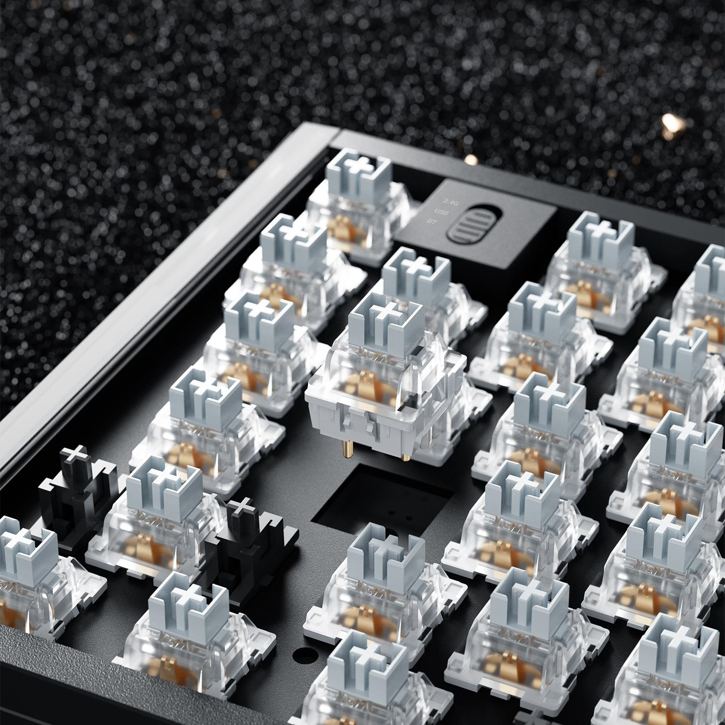 MachenikeMachenike K600E-B87W Tri-Mode GR Silver Switch RGB ENG Q Gaming Klavye