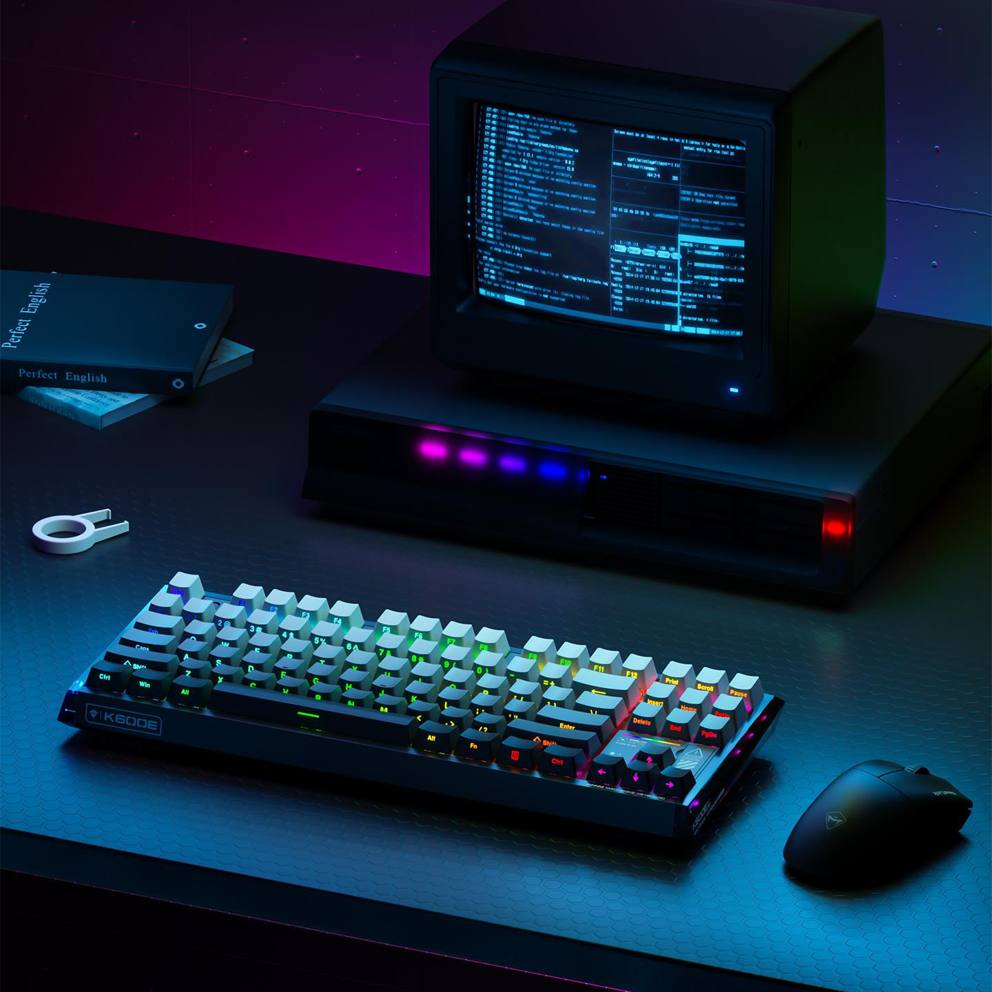 MachenikeMachenike K600E-B87W Tri-Mode GR Silver Switch RGB ENG Q Gaming Klavye