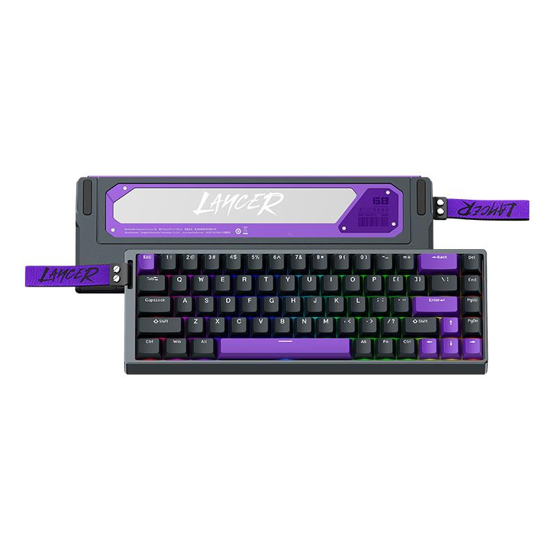 MachenikeMachenike Lancer 68 PRO Kablolu Kailh Magnetic Grey Switch RGB ENG Q Siyah Gaming Klavye