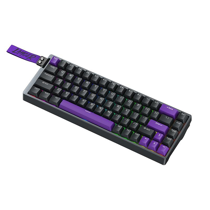 MachenikeMachenike Lancer 68 PRO Kablolu Kailh Magnetic Grey Switch RGB ENG Q Siyah Gaming Klavye
