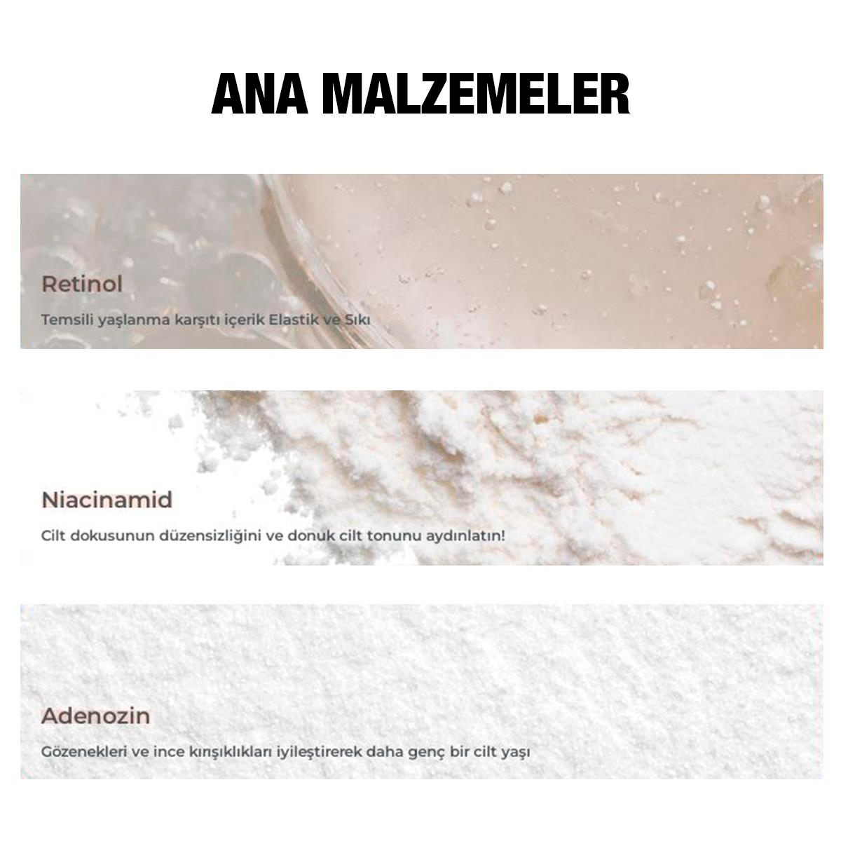 %0,1 Retinol Ve Niacinamide İçeren Kırışıklık Ve Yaşlanma Karşıtı Yenileyici Retinol Krem 30ml  