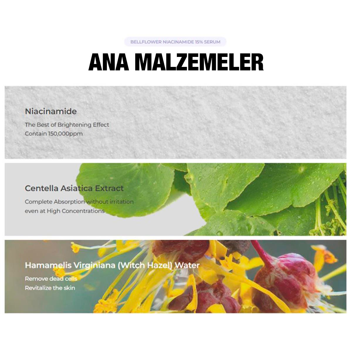 %15 Niacinamide Ve Centella İçeren Gözenek Karşıtı, Aydınlatıcı Etkili Serum 30ml