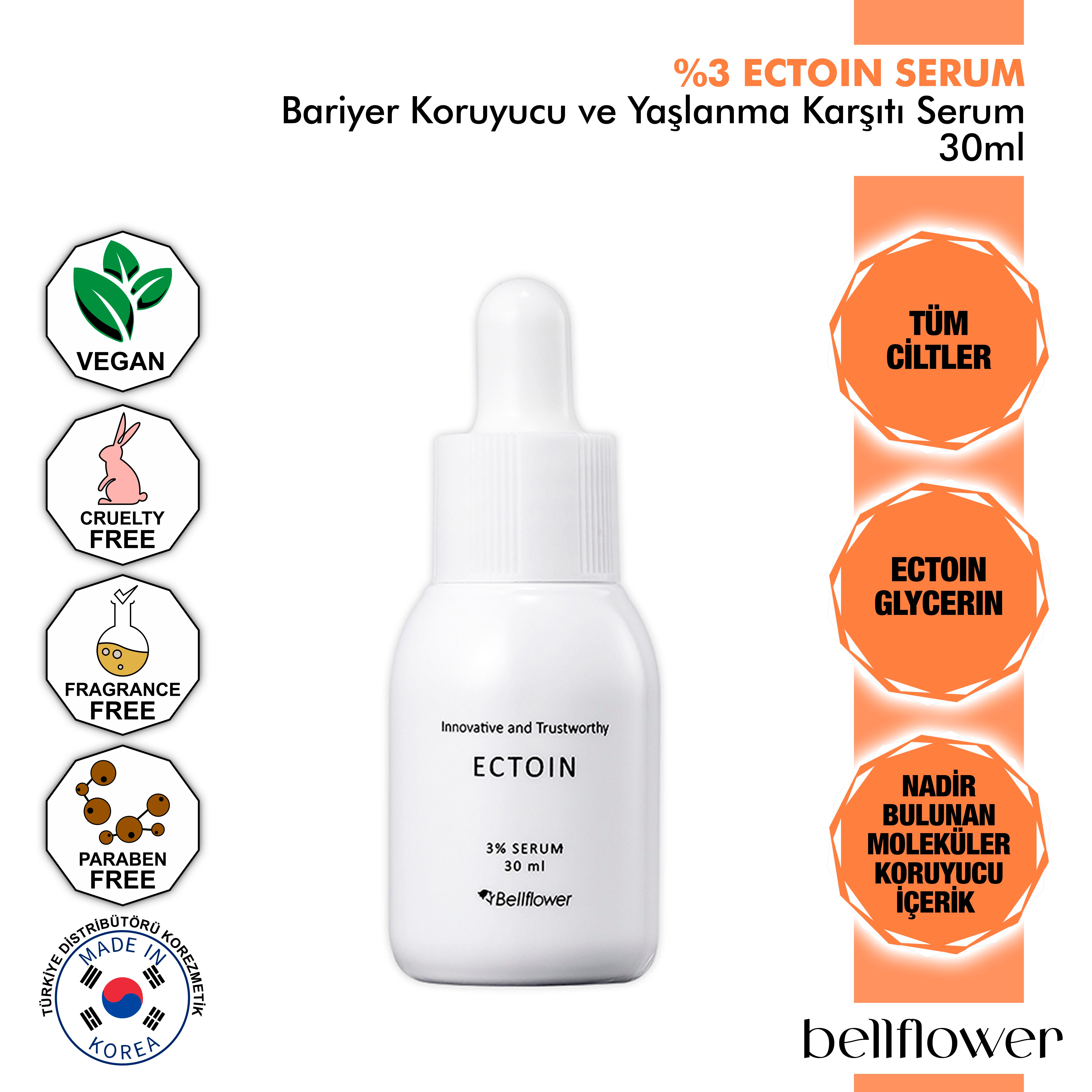 %3 Ectoin İçeren Bariyer Koruyucu, Yaşlanma Karşıtı Ve Nemlendirici Serum 30ml