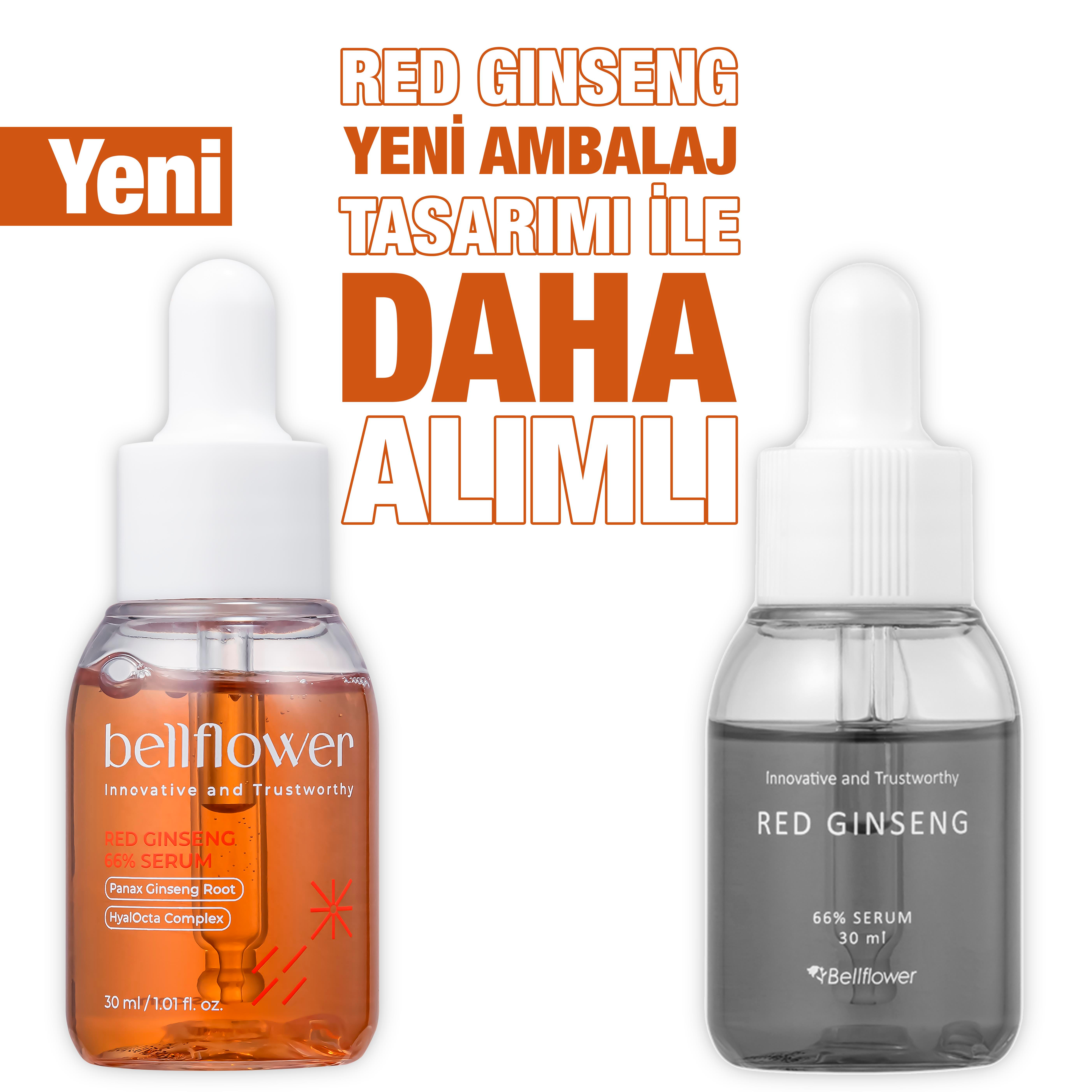 %66 Kırmızı Ginseng İçeren Onarıcı, Canlandırıcı, Yaşlanma Karşıtı ve Dolgunlaştırıcı Serum 30ml
