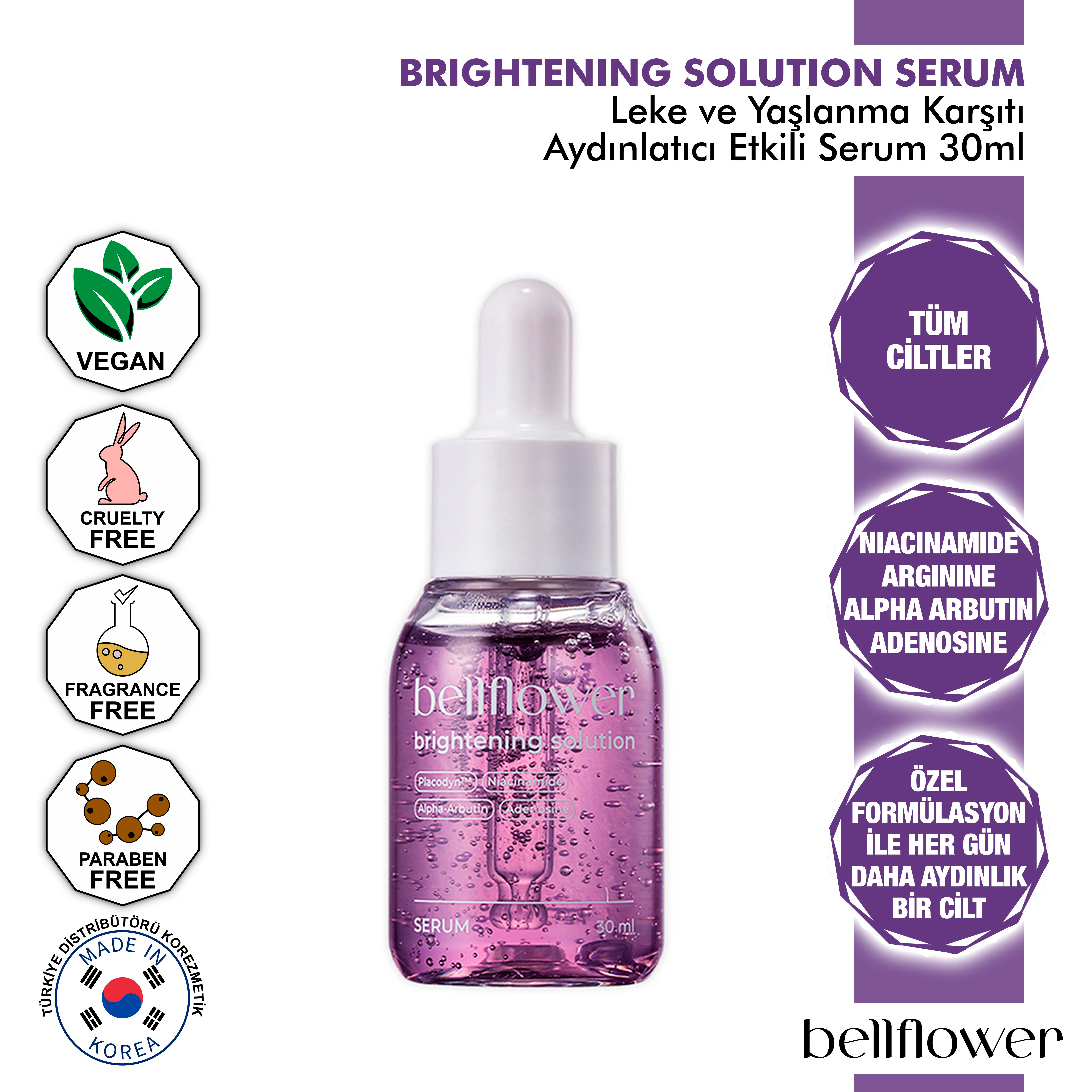 Arbutin, Adenozin, Placodyn İçeren Leke ve Kırışıklık Karşıtı Aydınlatıcı Solution Serum 30ml
