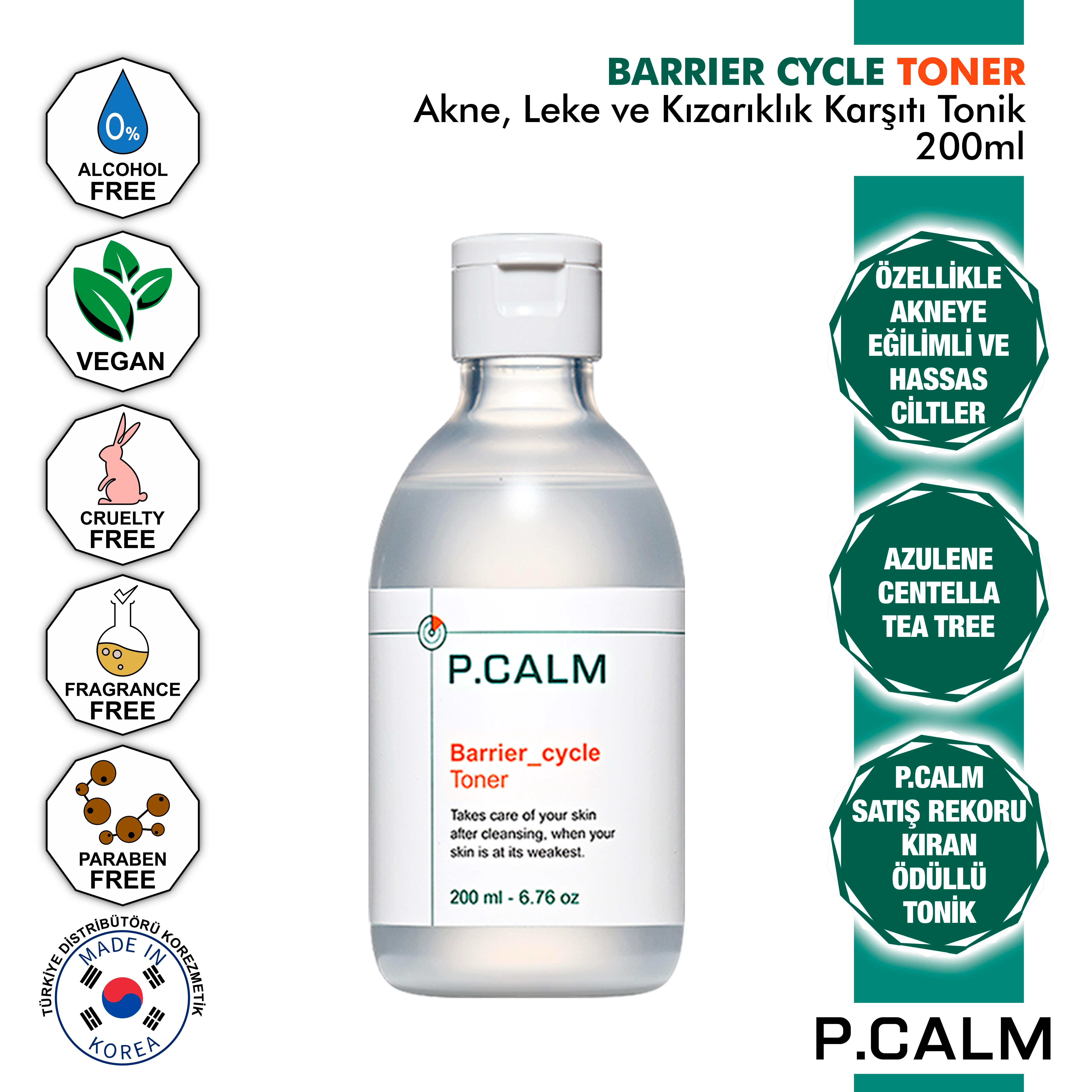 Azulene, Centella Ve Panthenol İçeren, Akne, Leke, Siyah Ve Beyaz Nokta Karşıtı, Barrier Cycle Onarıcı Tonik 200ml