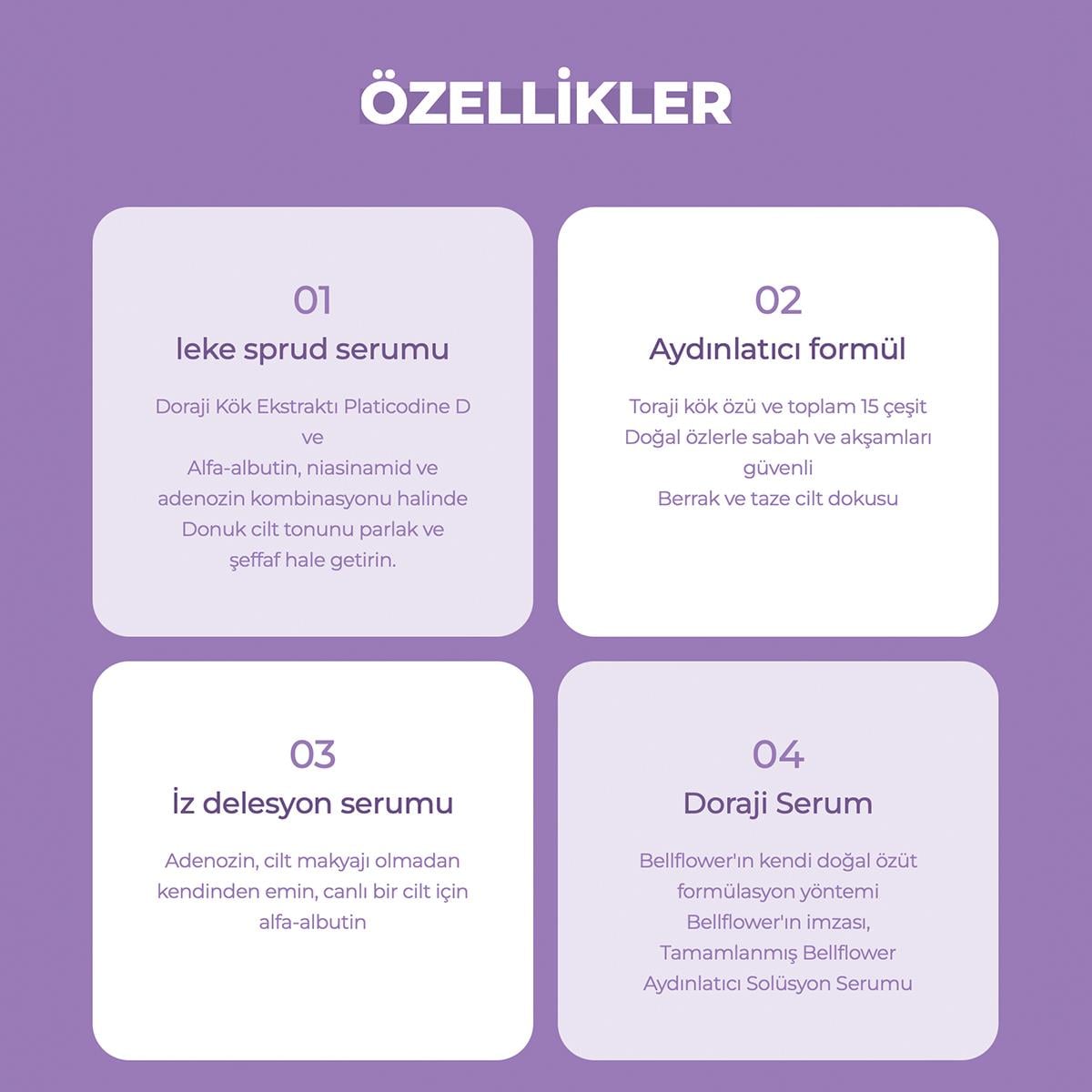 BELLFLOWER BRIGHTENING SOLUTION SERUM / AYDINLATICI ETKİLİ SOLÜSYON SERUM