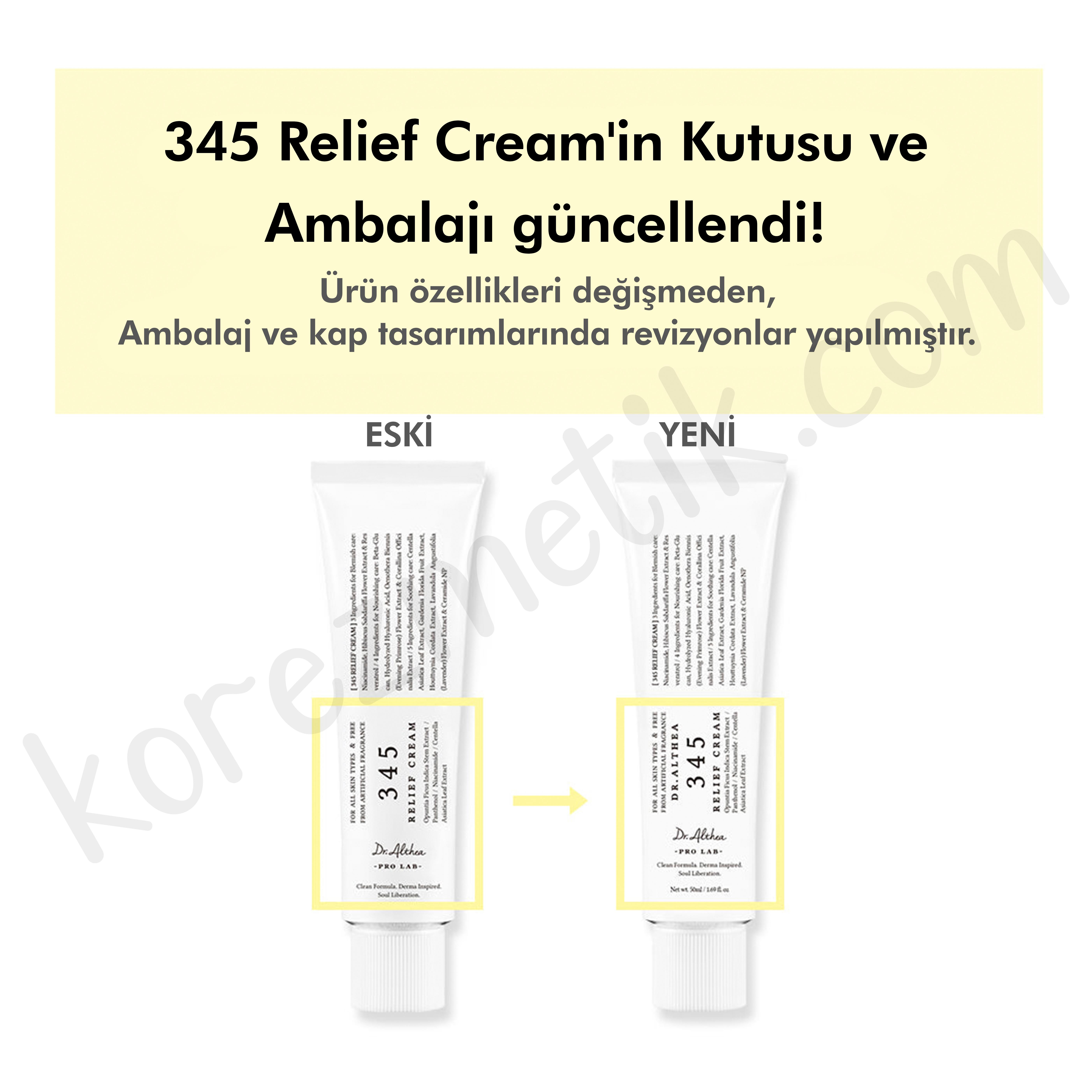Dr. Althea 345 Relief Cream - Resveratrol İçeren Akne Karşıtı, Yatıştırıcı, Yenileyici, Besleyici Ve Nemlendirici Bakım Kremi - 50ml