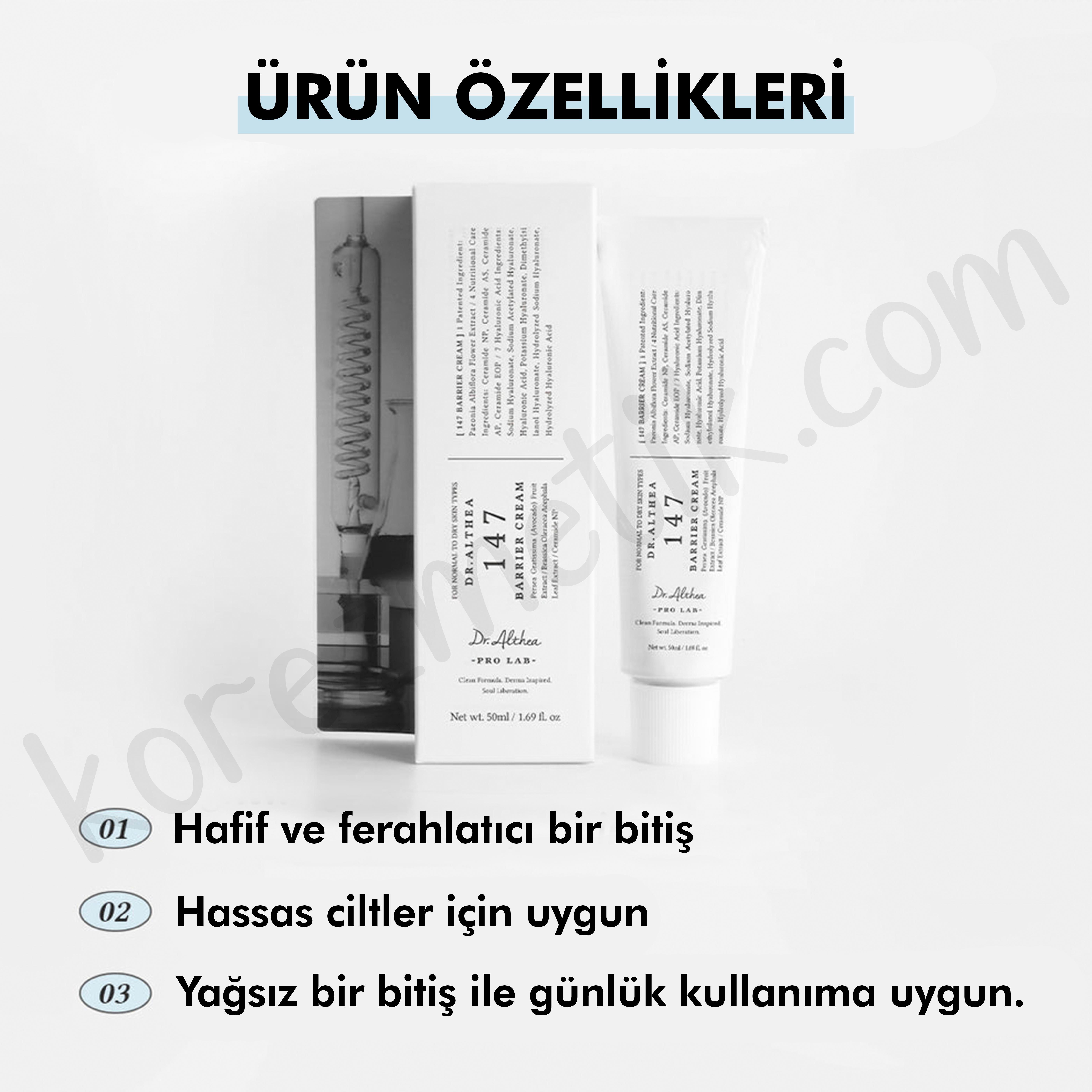 Dr. Althea 147 Barrier Cream - 4 Çeşit Seramid İçeren Bariyer Koruyucu, Besleyici, Onarıcı Ve Yoğun Nemlendirici Krem - 50ml