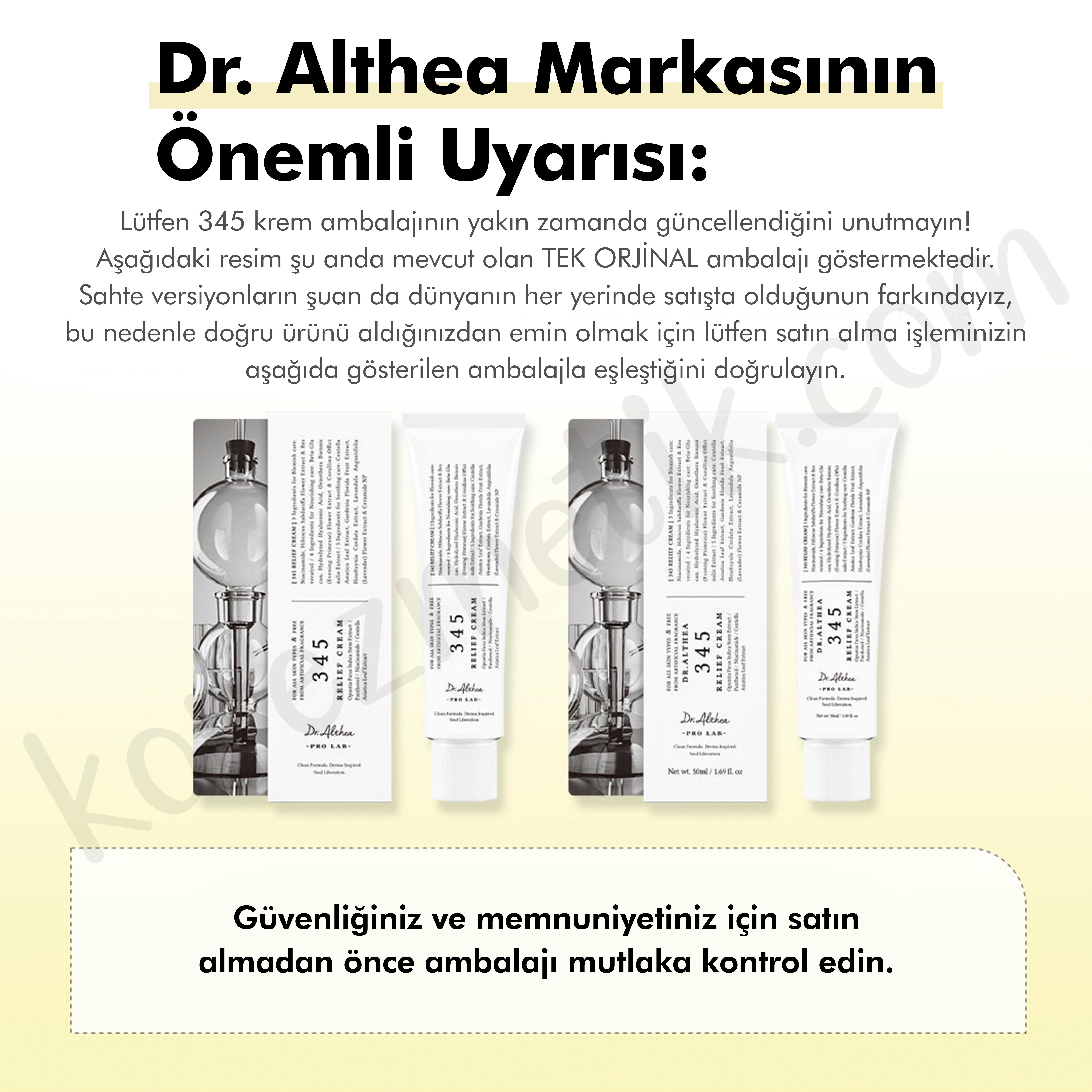 Dr. Althea 345 Relief Cream - Resveratrol İçeren Akne Karşıtı, Yatıştırıcı, Yenileyici, Besleyici Ve Nemlendirici Bakım Kremi - 50ml