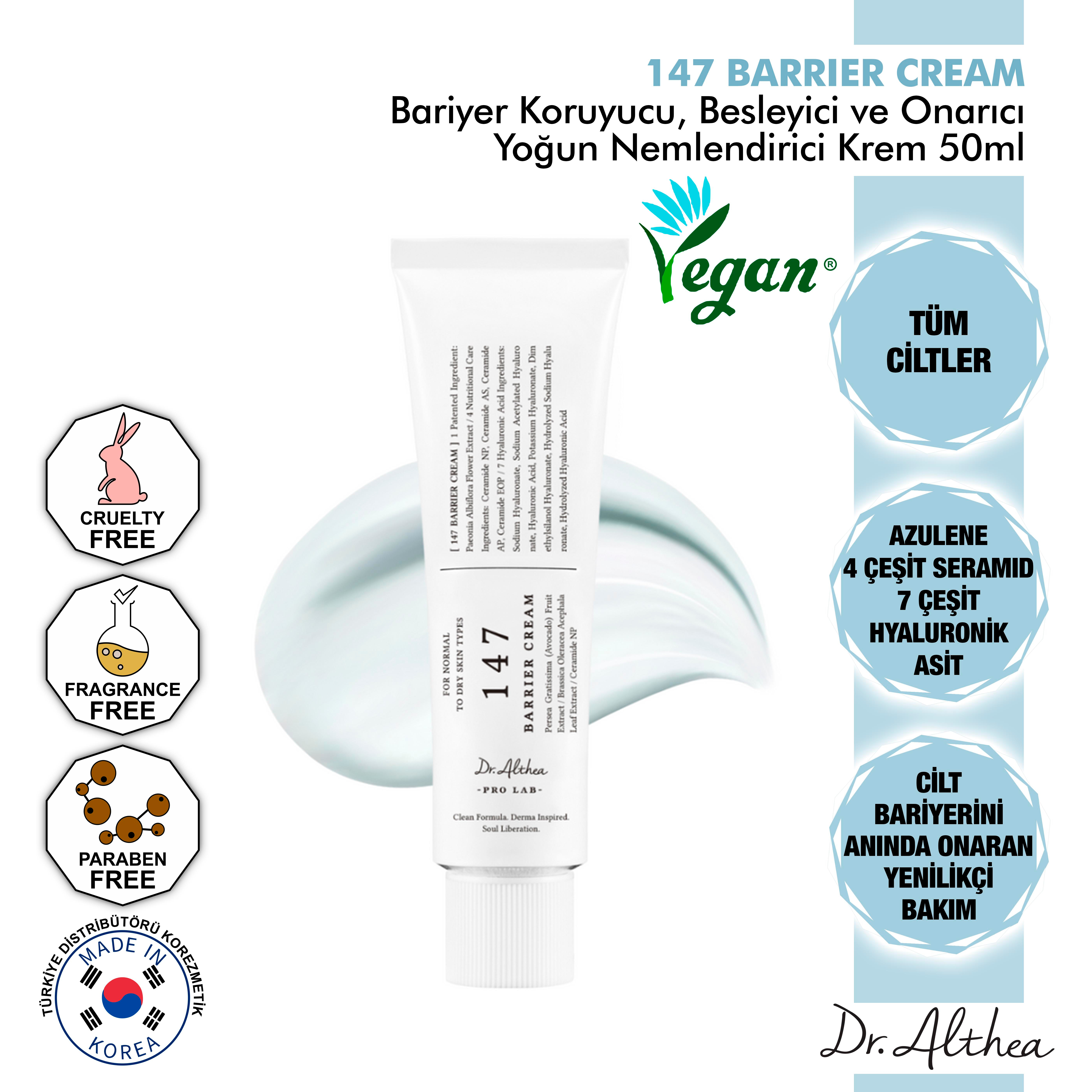 Dr. Althea 147 Barrier Cream - 4 Çeşit Seramid İçeren Bariyer Koruyucu, Besleyici, Onarıcı Ve Yoğun Nemlendirici Krem - 50ml