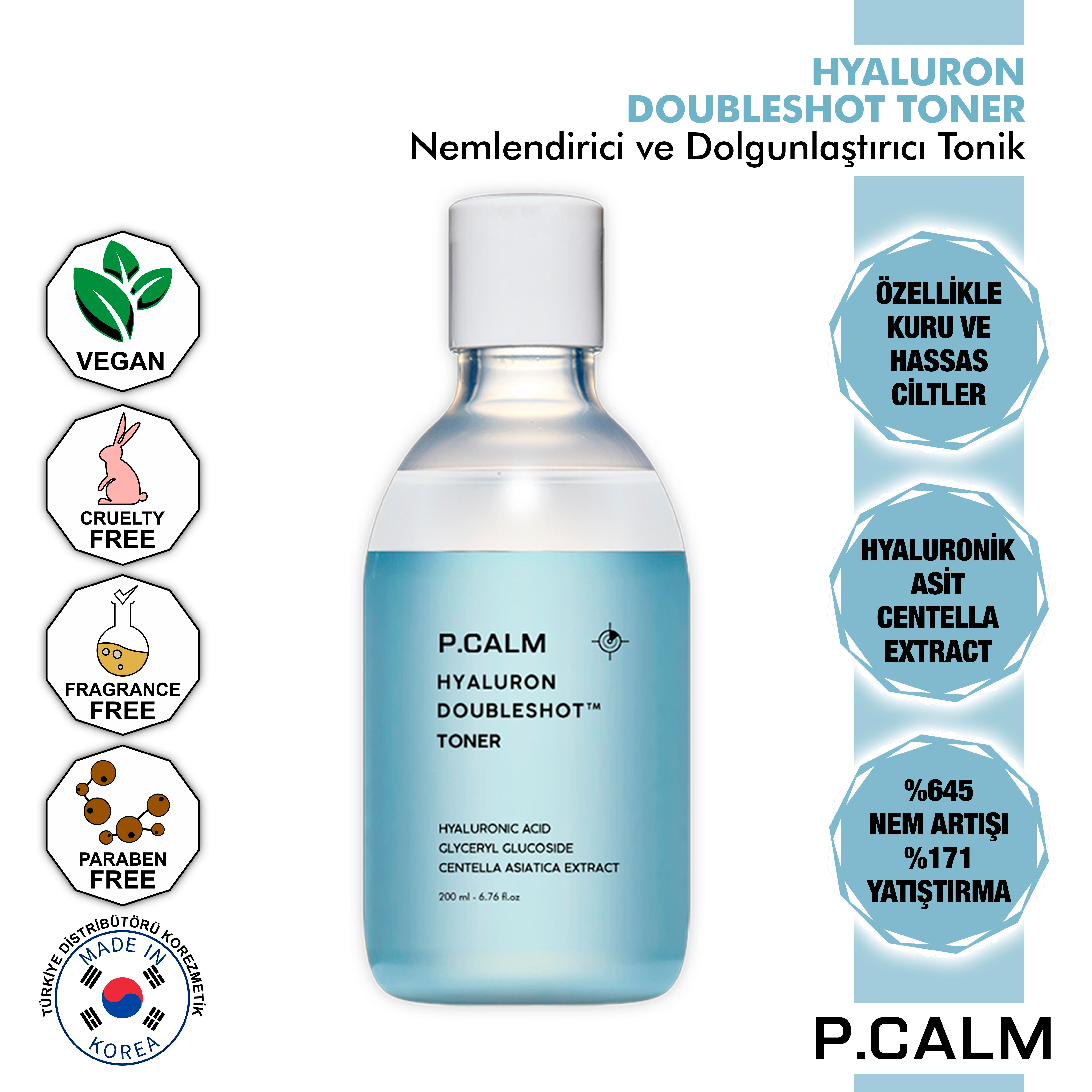 Hyaluronik Asit Ve Centella İçeren Dolgunlaştırıcı, Nemlendirici, Sakinleştirici Hyaluron Doubleshot Tonik 200ml
