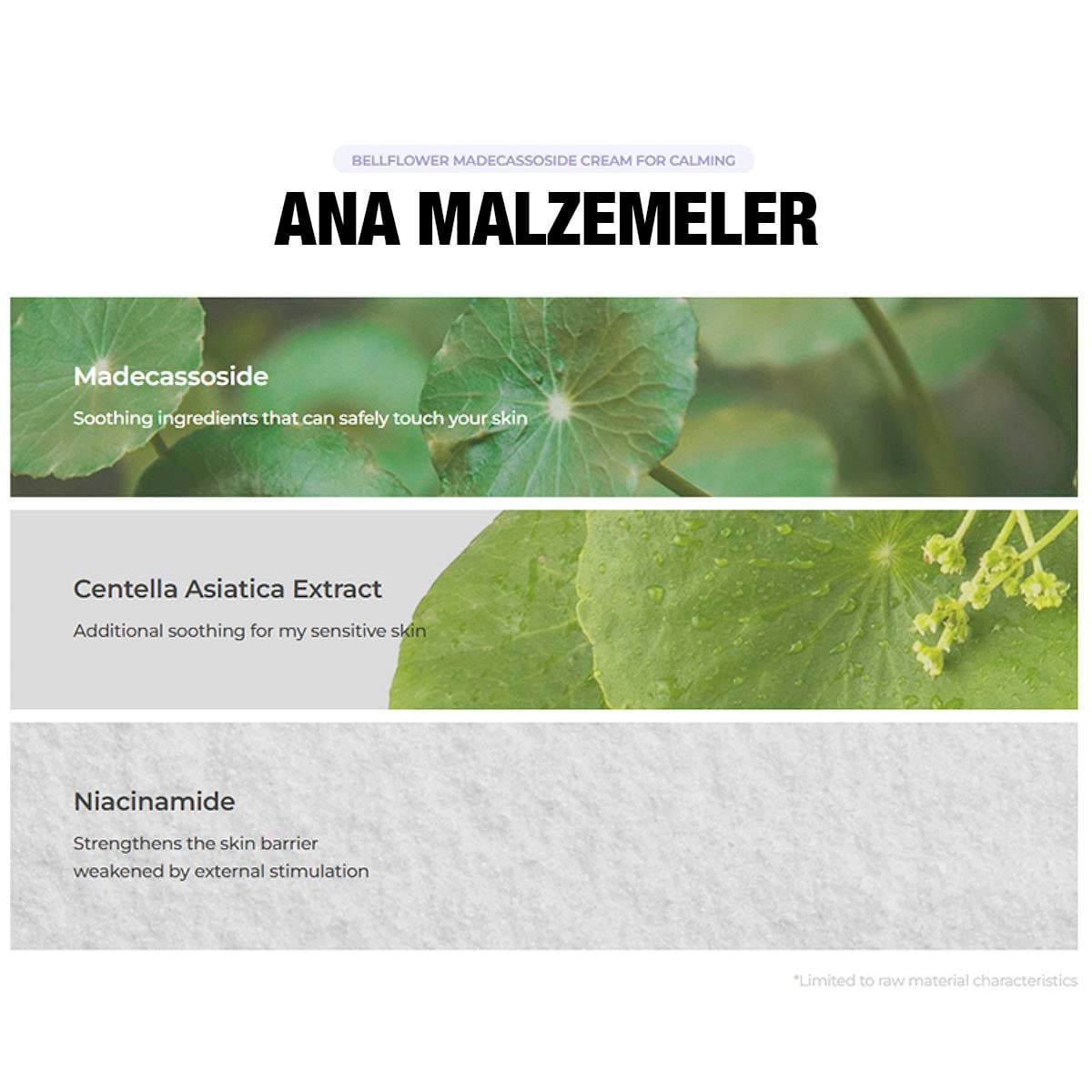 Madecassoside, Centella Ve Niacinamide İçeren Nemlendirici, Yatıştırıcı, Sakinleştirici, Yenileyici, Leke Karşıtı Krem 30ml