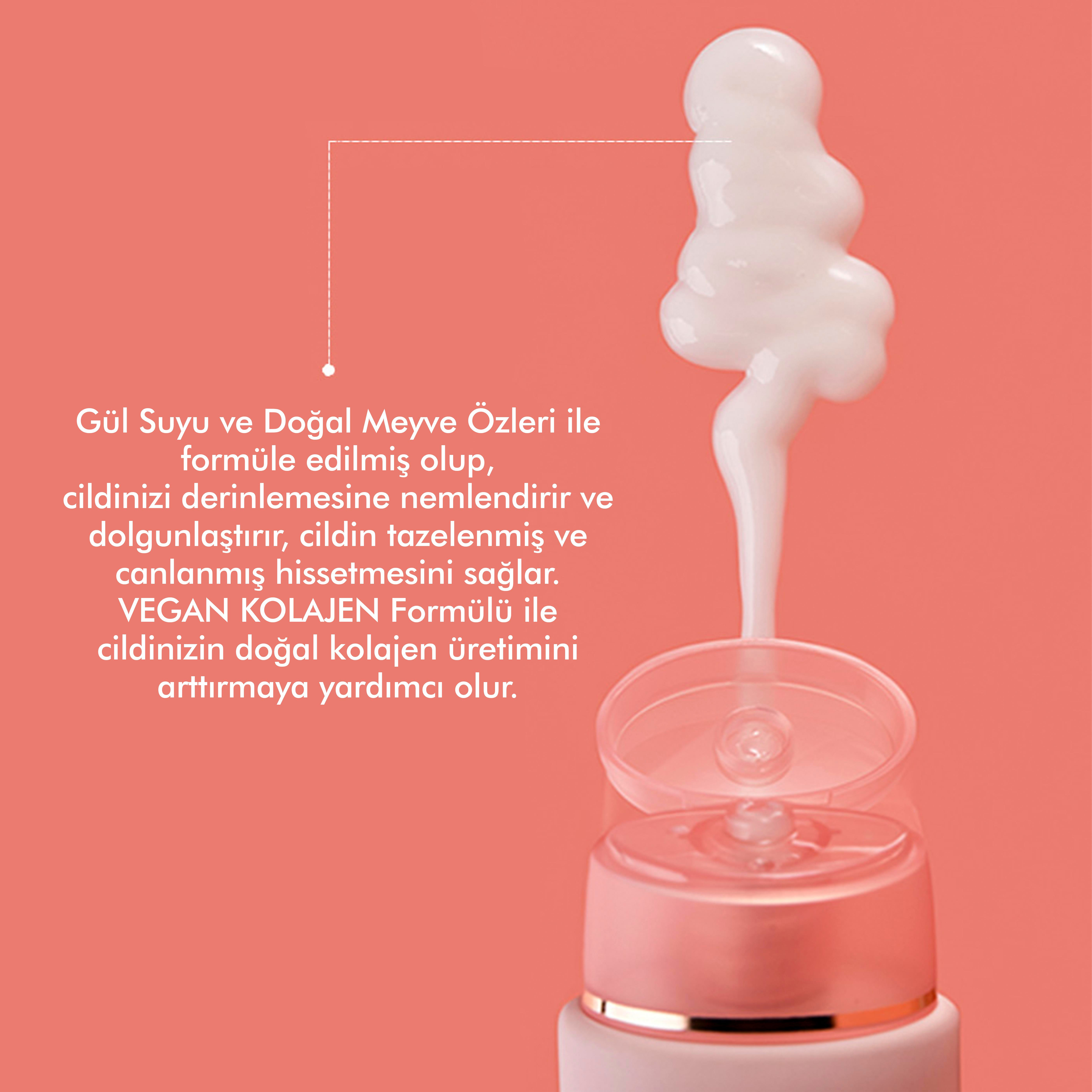 Miguhara Gül Ve Kolajen İçeren Nemlendirici Etkili Soyulan Kore Cam Cilt Maske Peel Off - 60ml