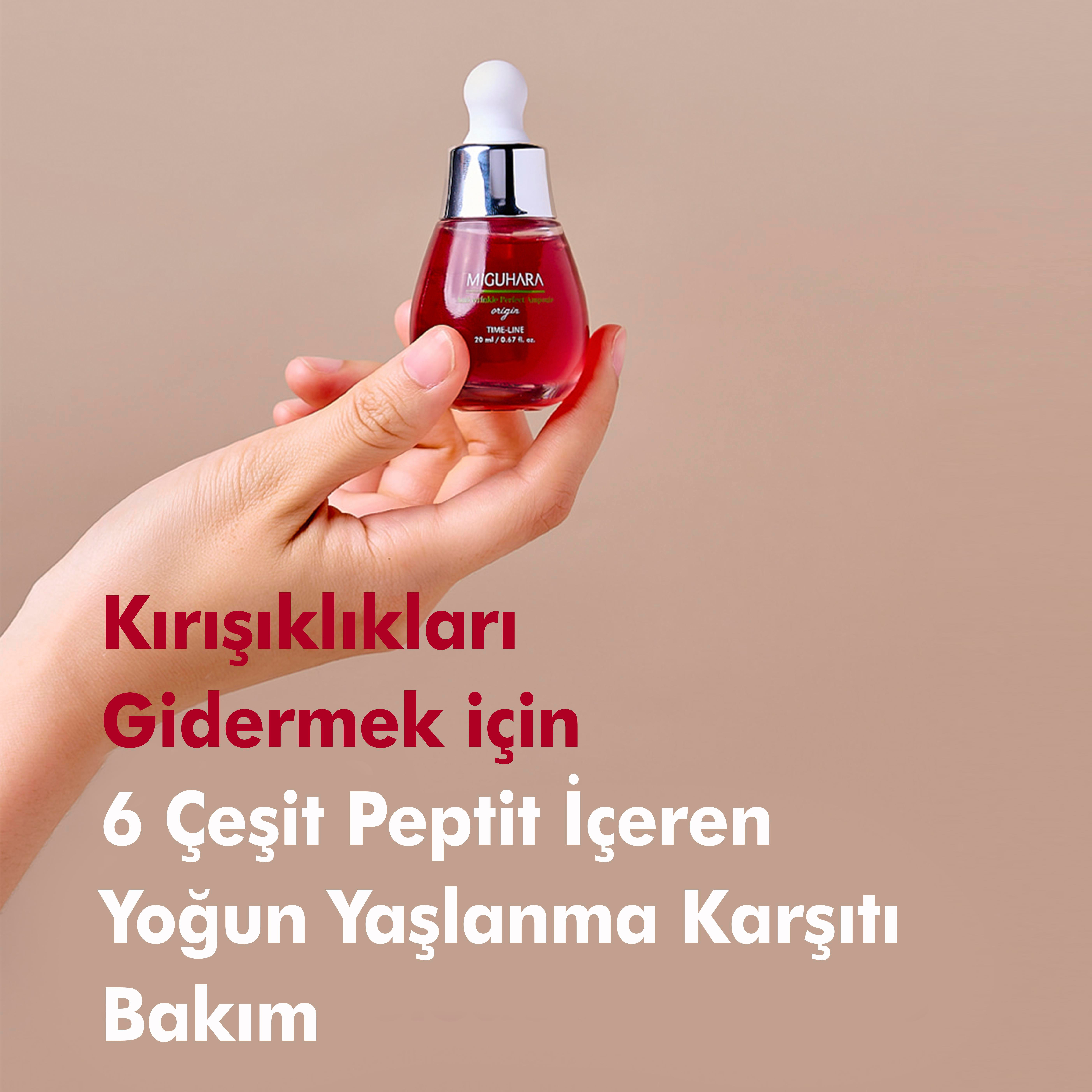 Miguhara Kolajen, 6 Çeşit Peptit Ve Ginseng İçeren Yaşlanma Ve Kırışıklık Karşıtı Perfect Ampul Serum - 20ml