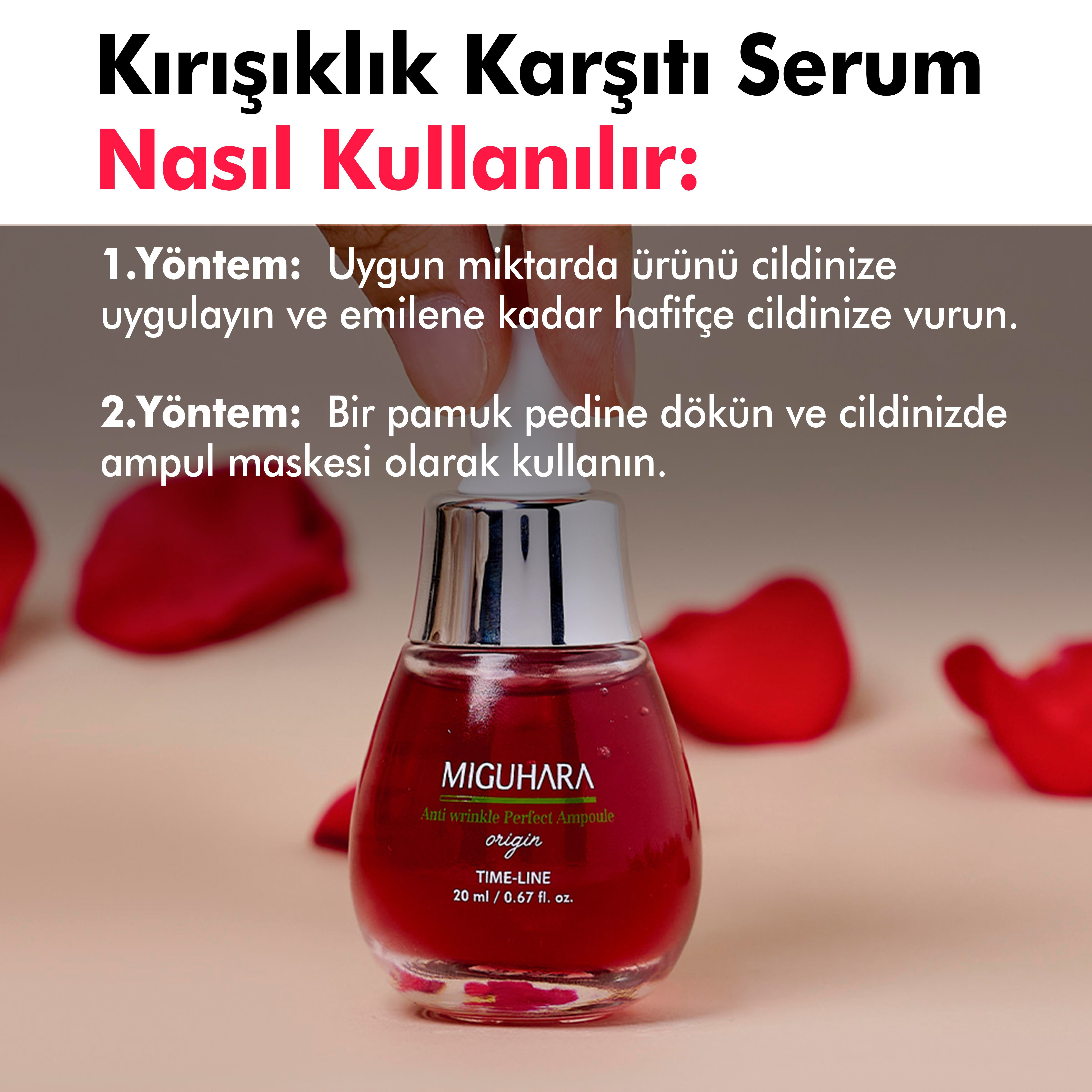 Miguhara Kolajen, 6 Çeşit Peptit Ve Ginseng İçeren Yaşlanma Ve Kırışıklık Karşıtı Perfect Ampul Serum - 20ml