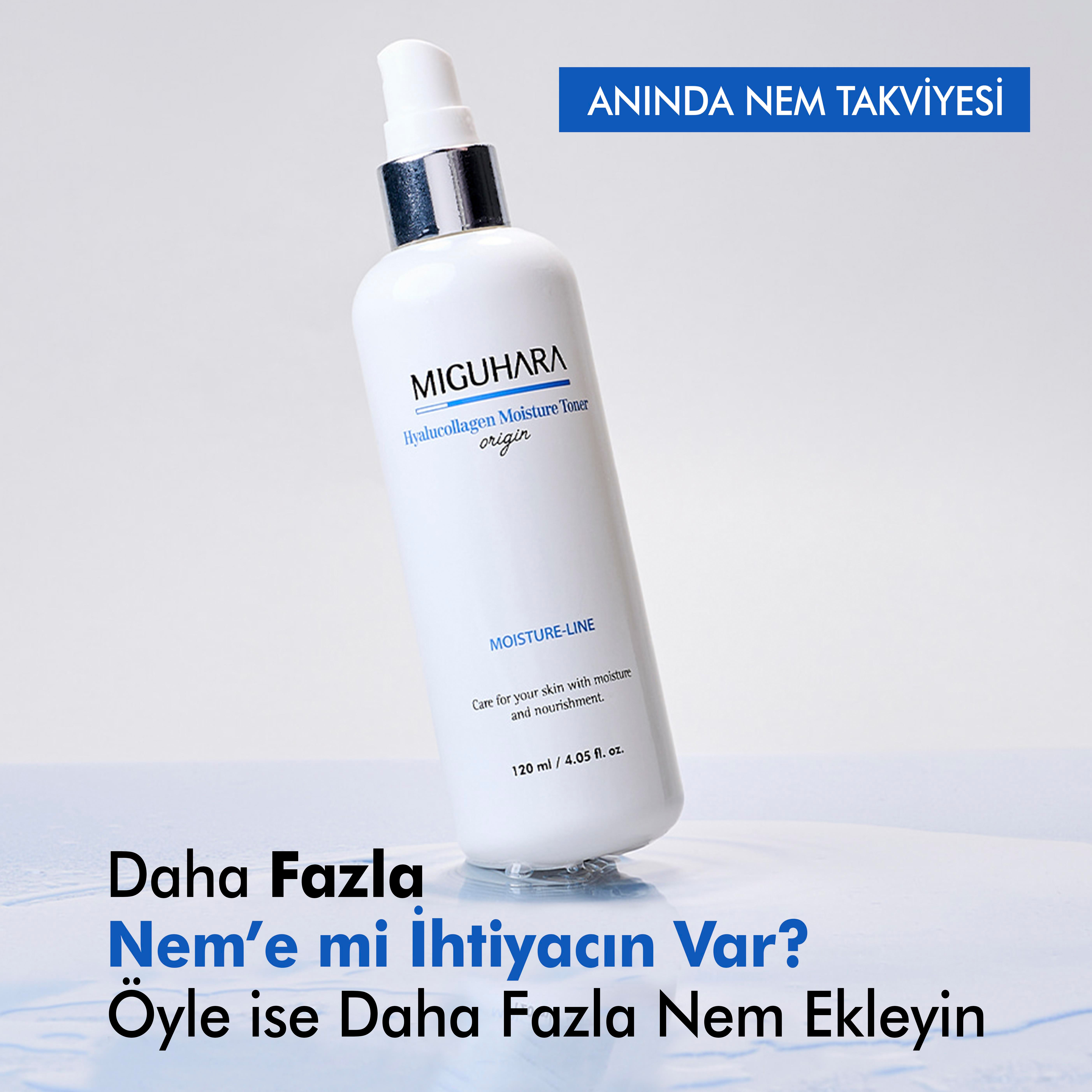 Miguhara Kolajen İçeren Cilt Nemlendirici ve Gençleştirici Hyalucollagen Moisture Tonik Mist - 120ml