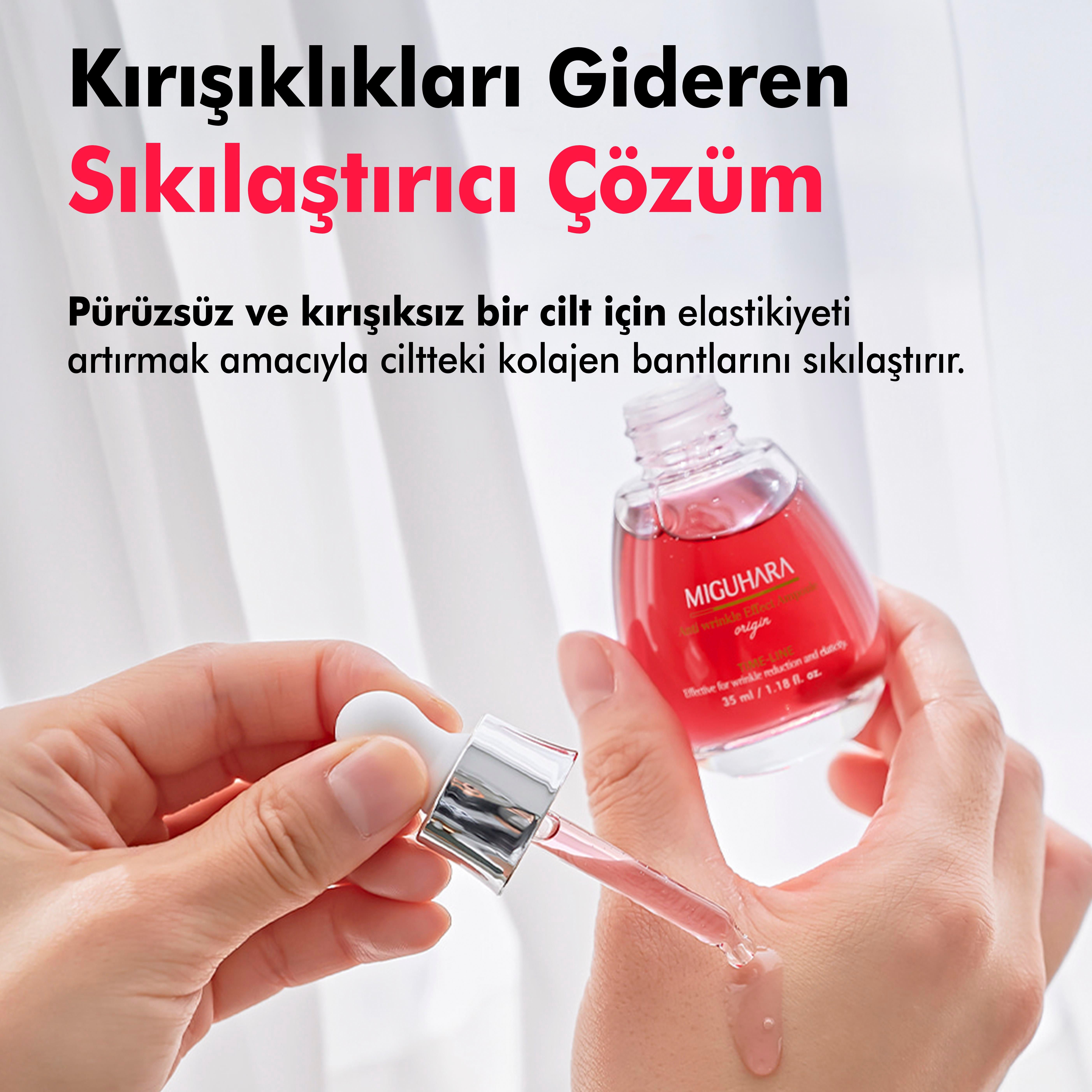 Miguhara Kolajen, Peptit Ve Ginseng İçeren Yaşlanma Ve Kırışıklık Karşıtı Effect Origin Ampul Serum - 35ml
