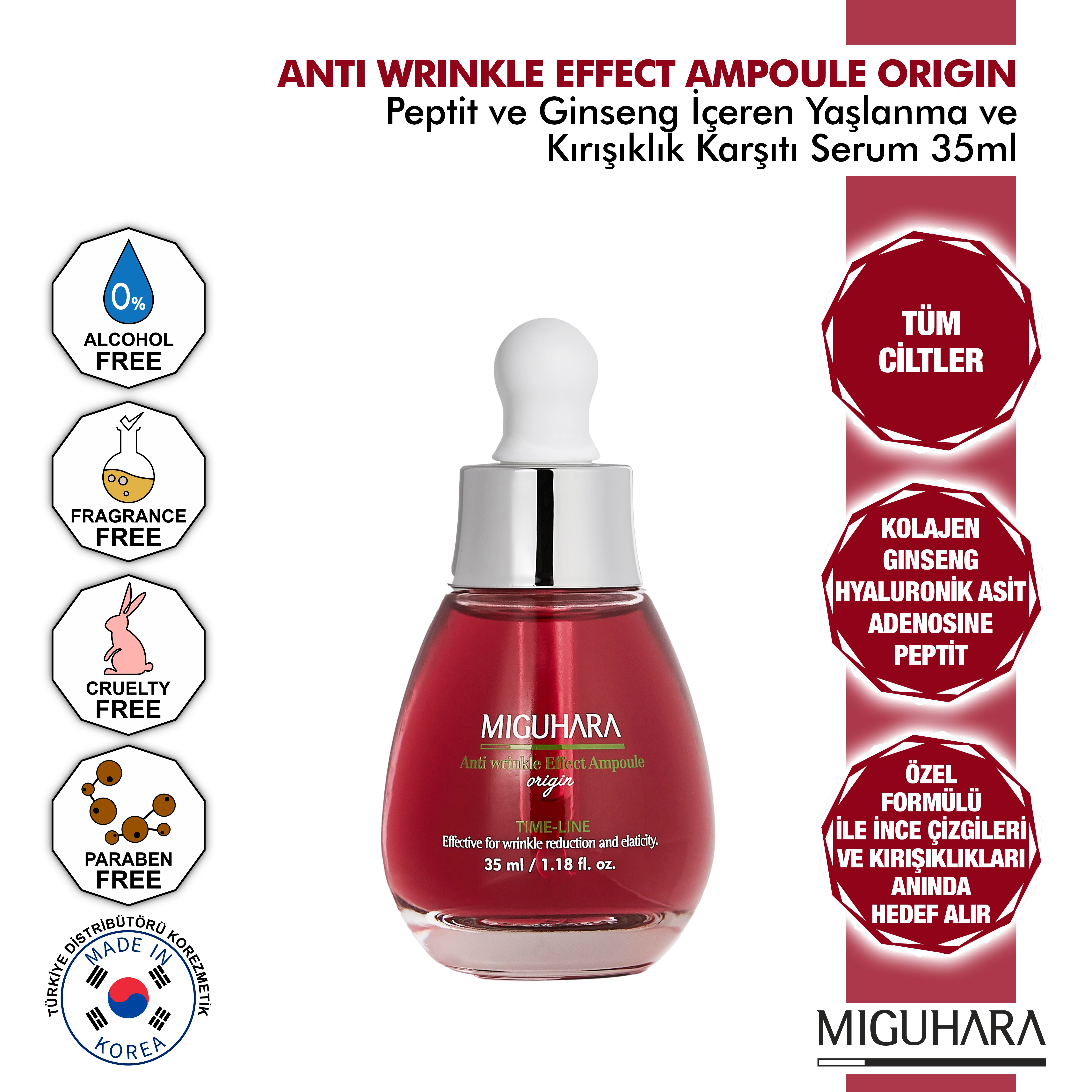 Miguhara Kolajen, Peptit Ve Ginseng İçeren Yaşlanma Ve Kırışıklık Karşıtı Effect Origin Ampul Serum - 35ml