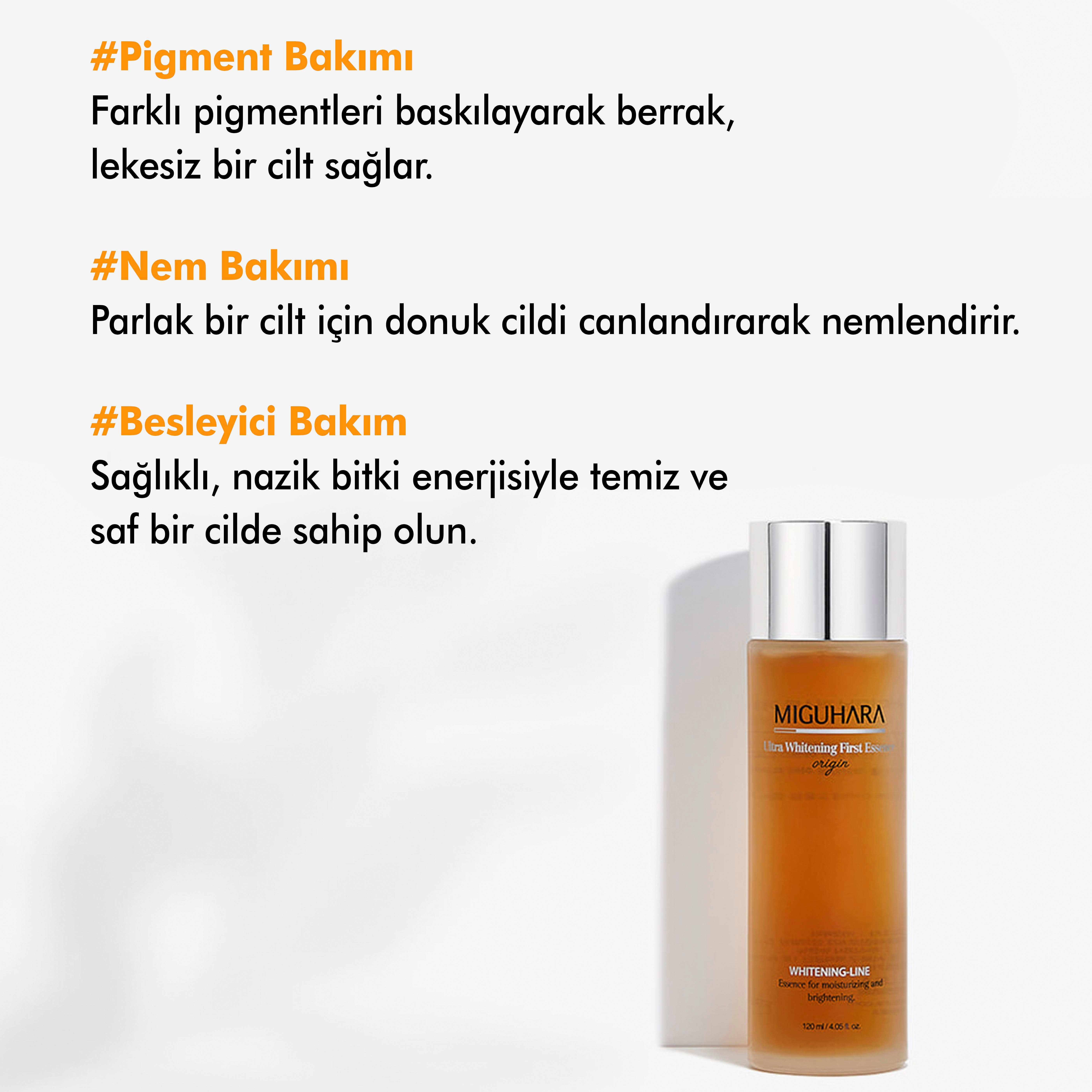 Miguhara Leke Karşıtı, Aydınlatıcı, Yatıştırıcı Ve Nemlendirici Yoğun Etkili First Essence Origin Tonik - 120ml 