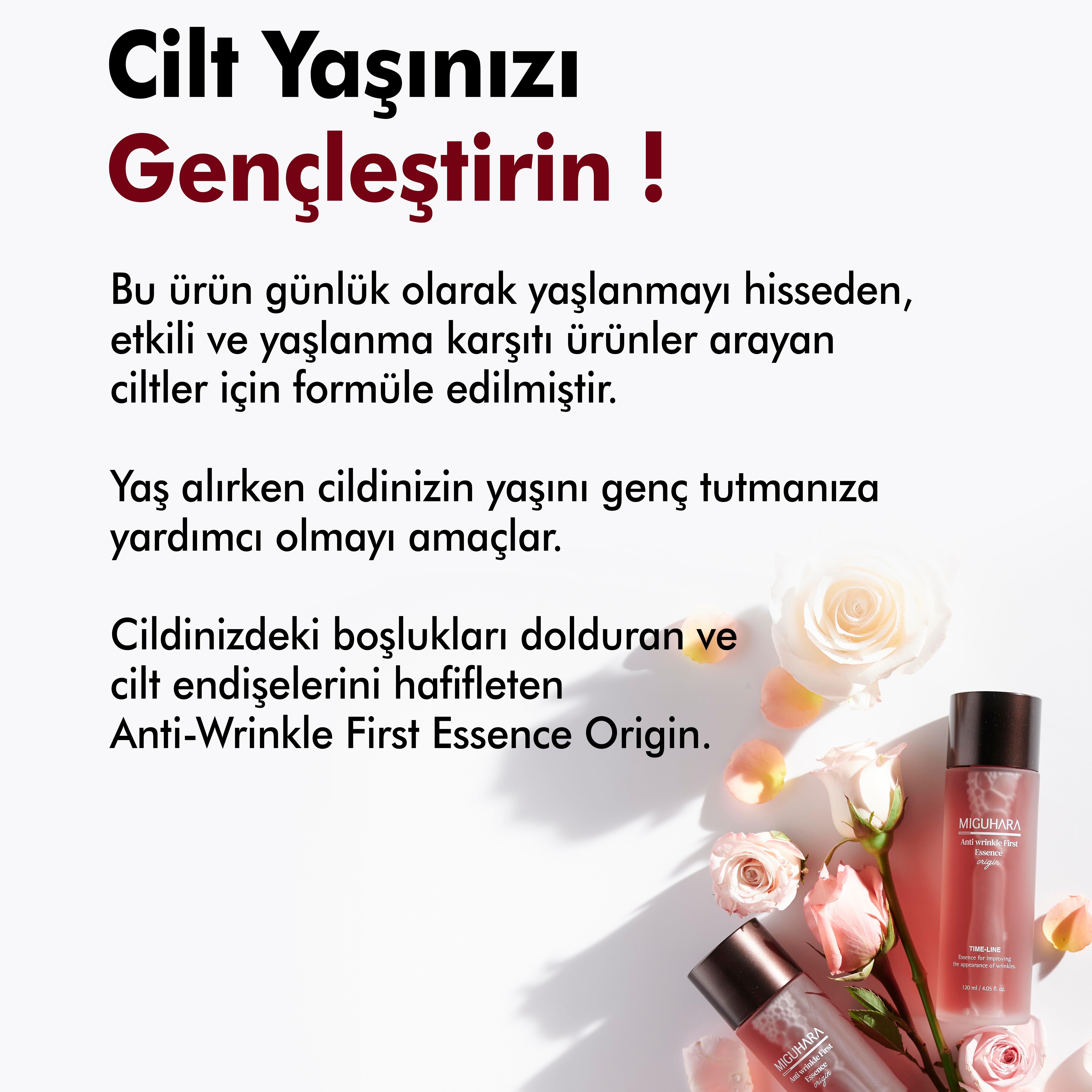 Miguhara Resveratrol İçeren Yaşlanma Ve Kırışıklık karşıtı Yoğun Etkili First Essence Origin Tonik - 120ml