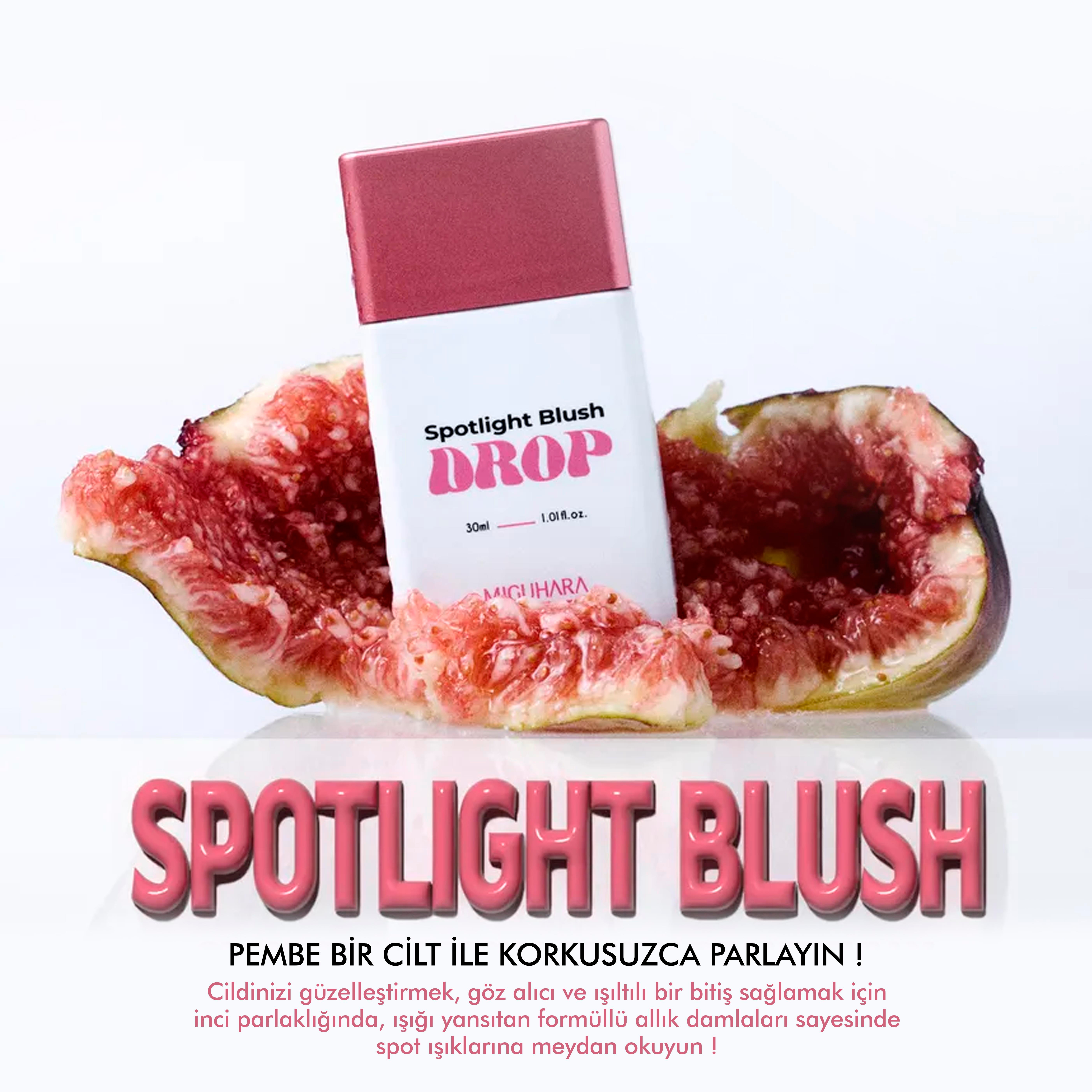 Miguhara Spotlight Blush Drop - Bakım Yapan Hibrit Aydınlatıcı Allık - Şeker Renk - 30ml
