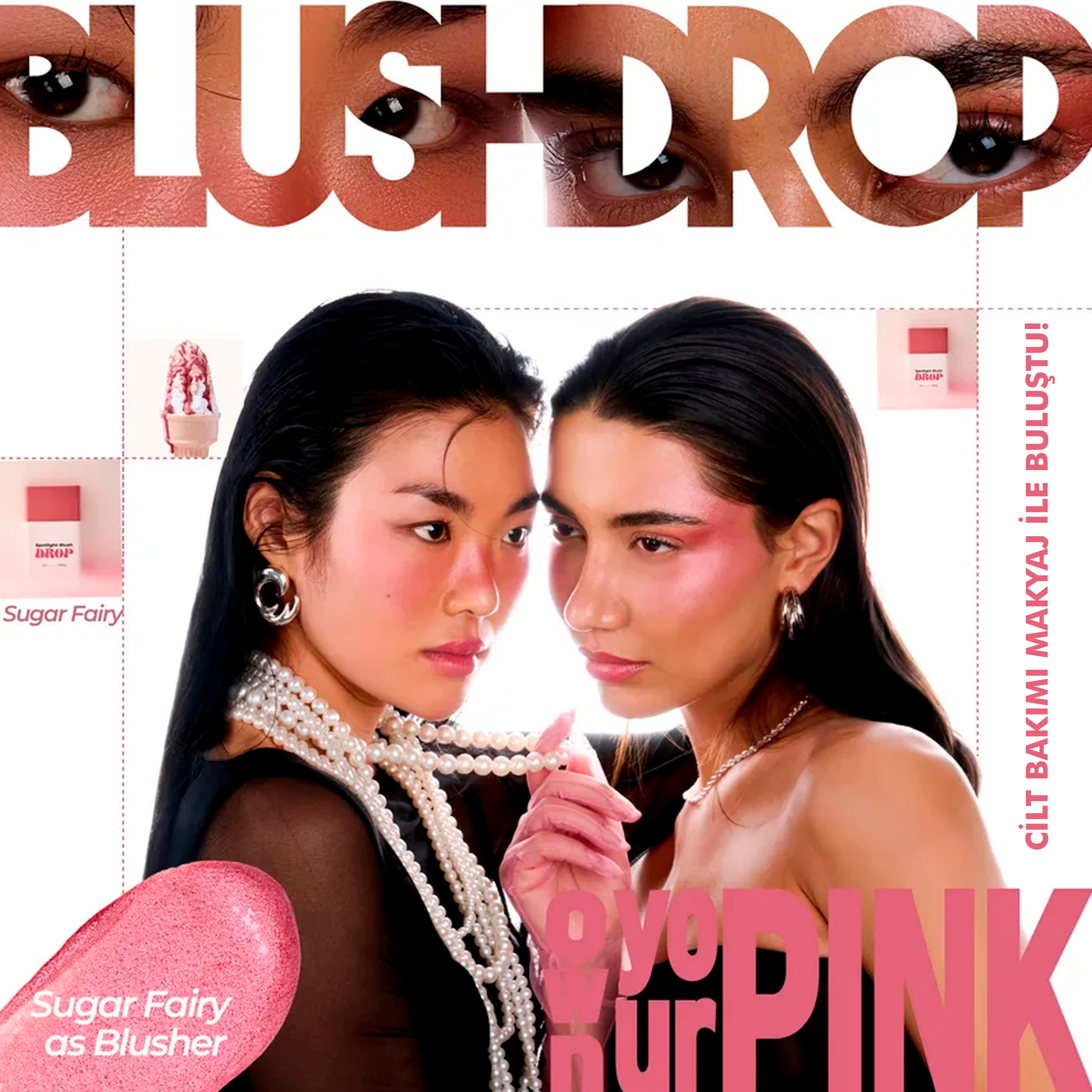 Miguhara Spotlight Blush Drop - Bakım Yapan Hibrit Aydınlatıcı Allık - Şeker Renk - 30ml