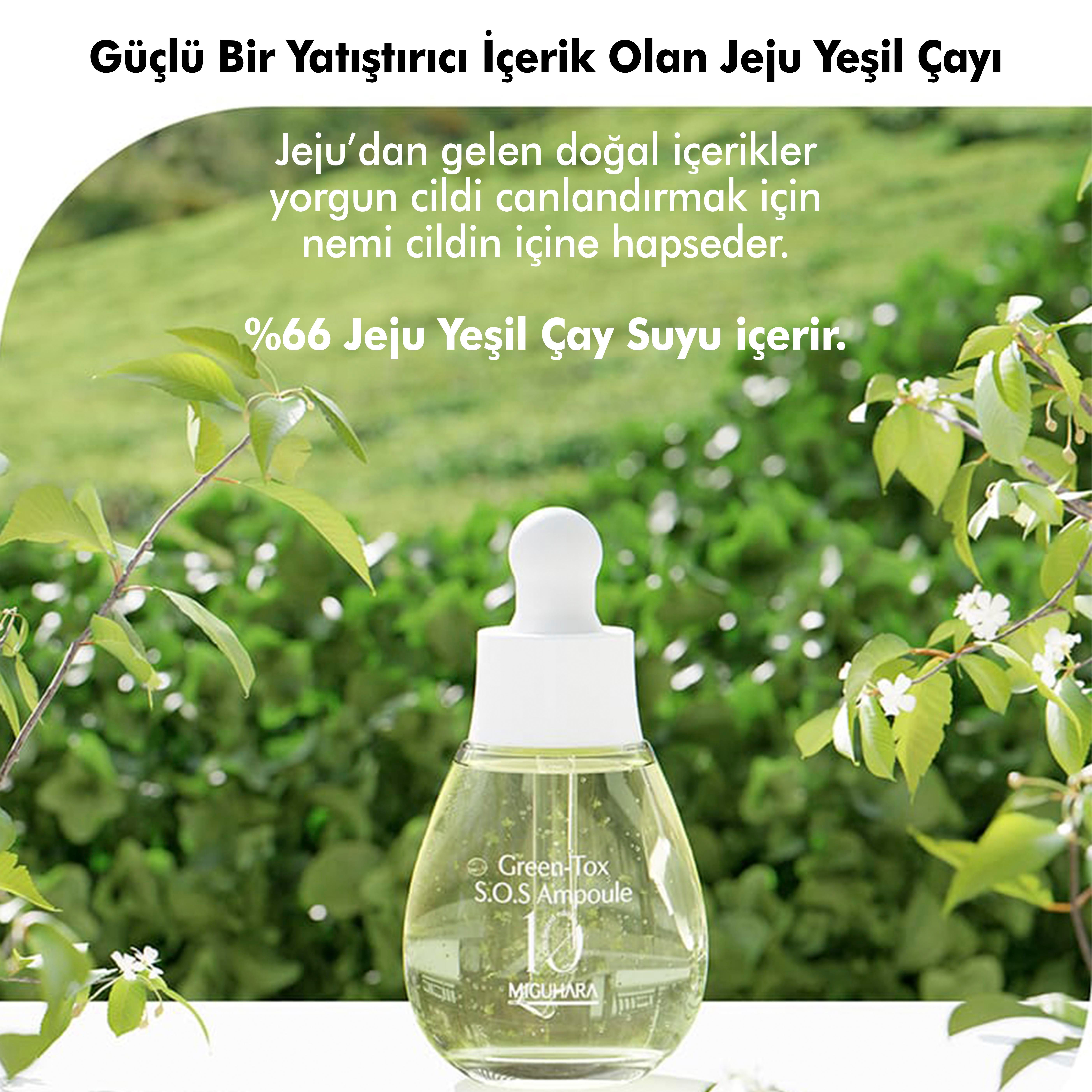 Miguhara Yeşil Çay İçeren Nemlendirici Ve Yatıştırıcı S.O.S. Ampul Serum - 35ml