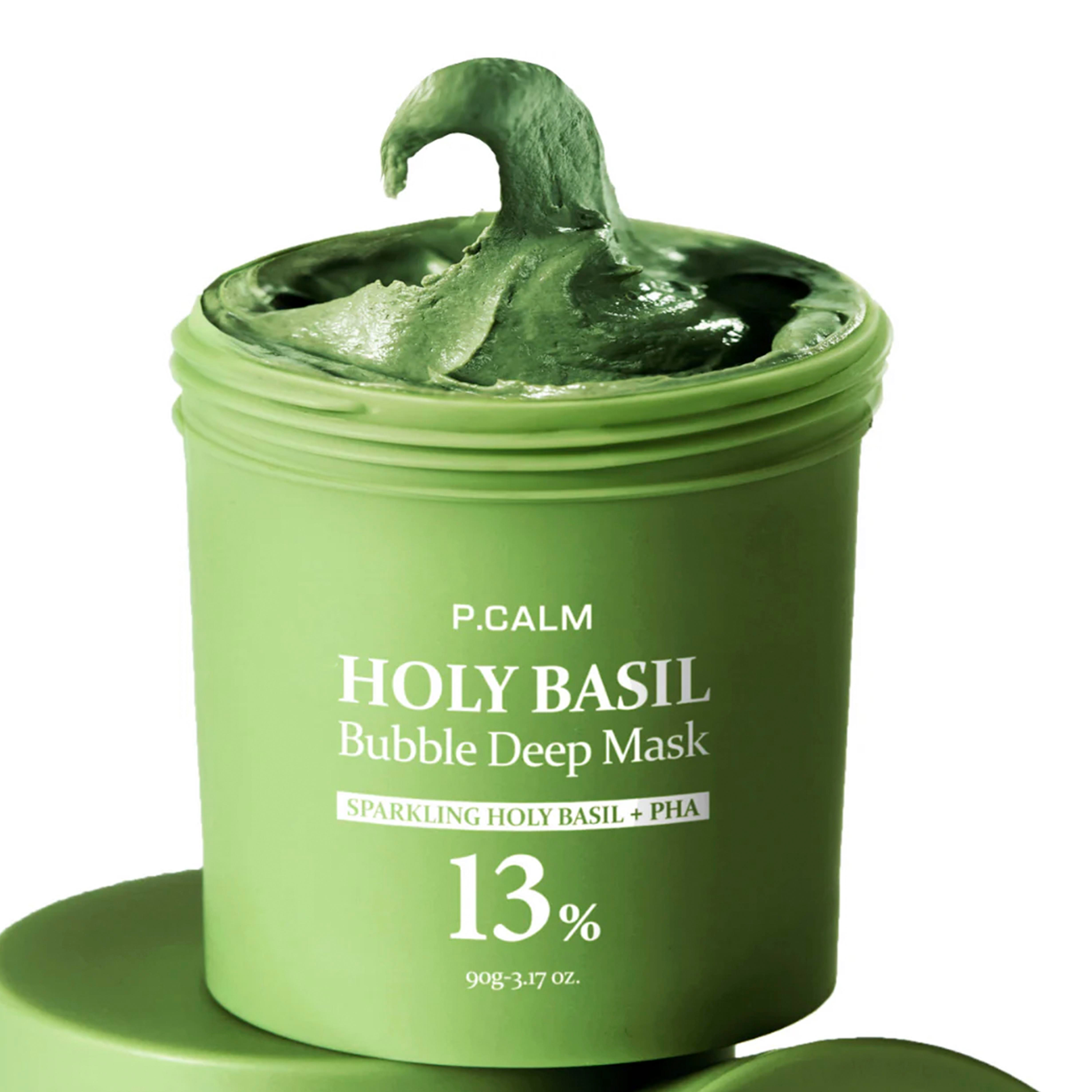 P.Calm Gözenek Karşıtı, Arındırıcı, Yatıştırıcı, Nemlendirici Kabarcık Oluşturarak Köpüren Holy Basil Bubble Deep Maske - 90gr