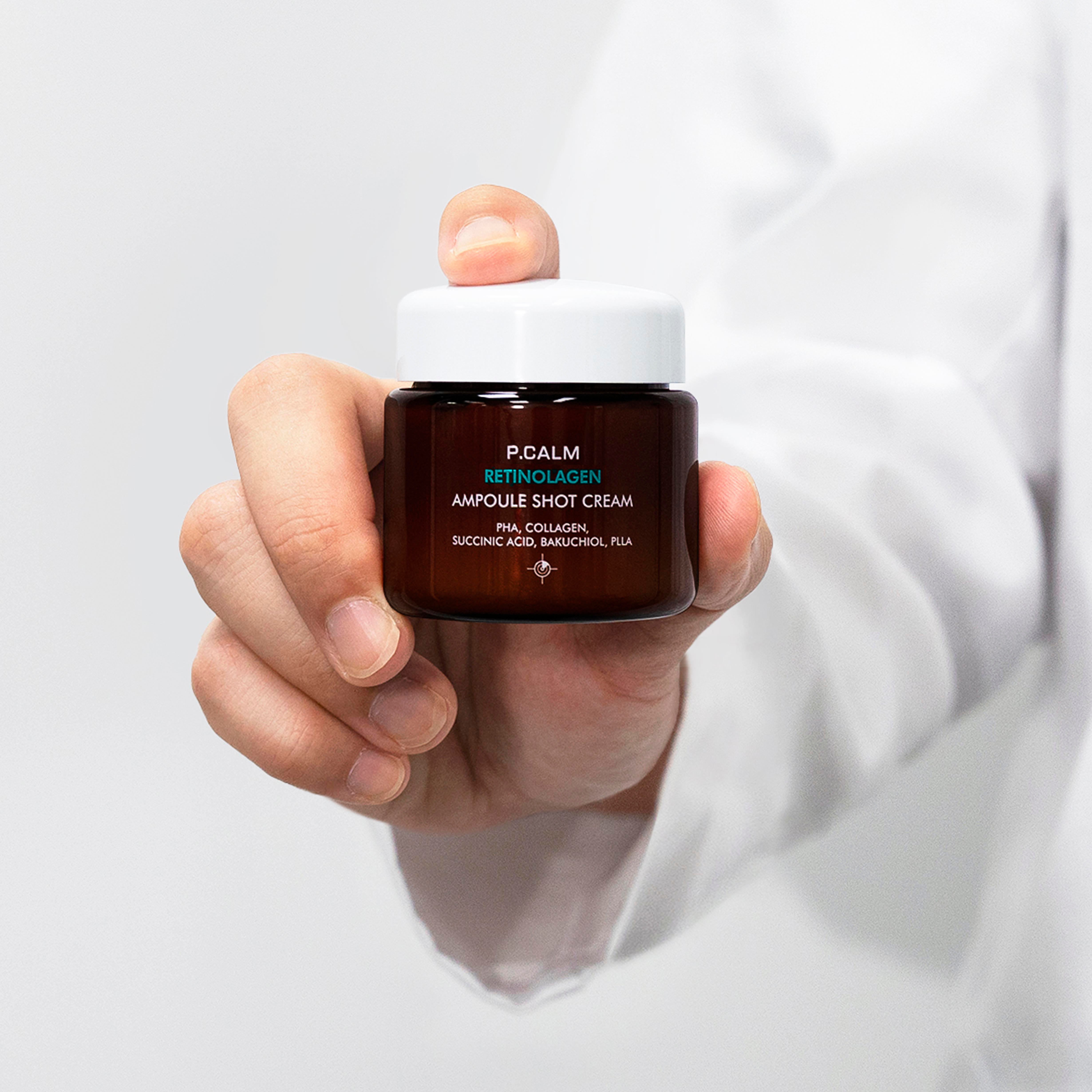 P.Calm Retinal, Retinol, Bakuchiol ve Kolajen içeren Kırışıklık ve Gözenek Karşıtı Yenileyici Retinolagen Shot Krem - 60ml