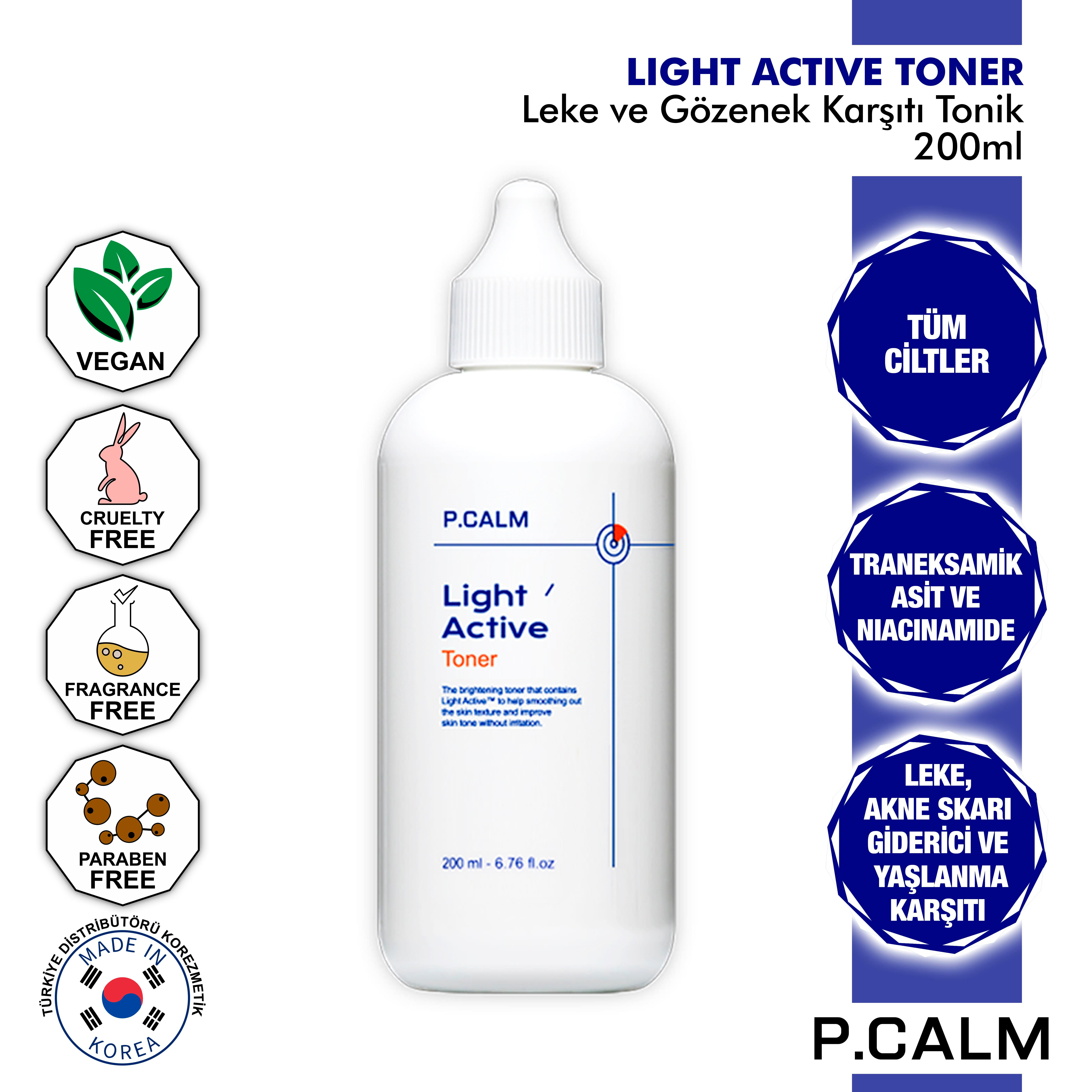 Traneksamik Asit İçeren Akne Skarı Ve Leke Karşıtı, Yenileyici, Yaşlanma Karşıtı Light Active Tonik 200ml