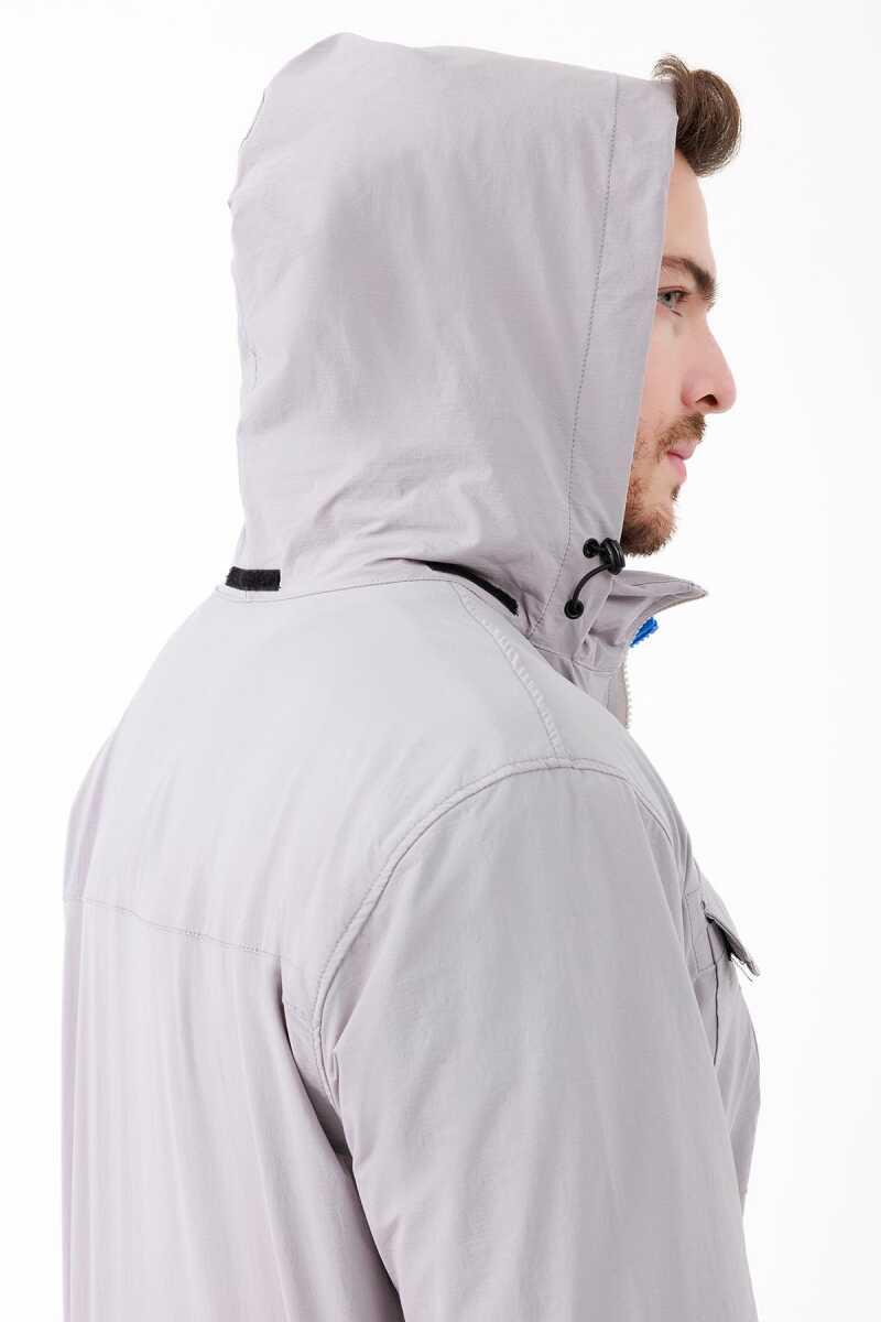 2As Safari Ceket Erkek Gri Rüzgarlık Ceket