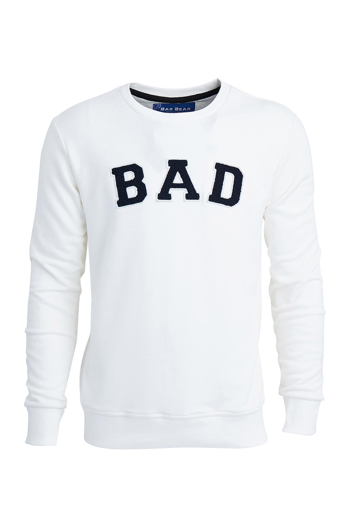 Bad Bear Bad Convex Crewneck Erkek Beyaz Sweatshirt
