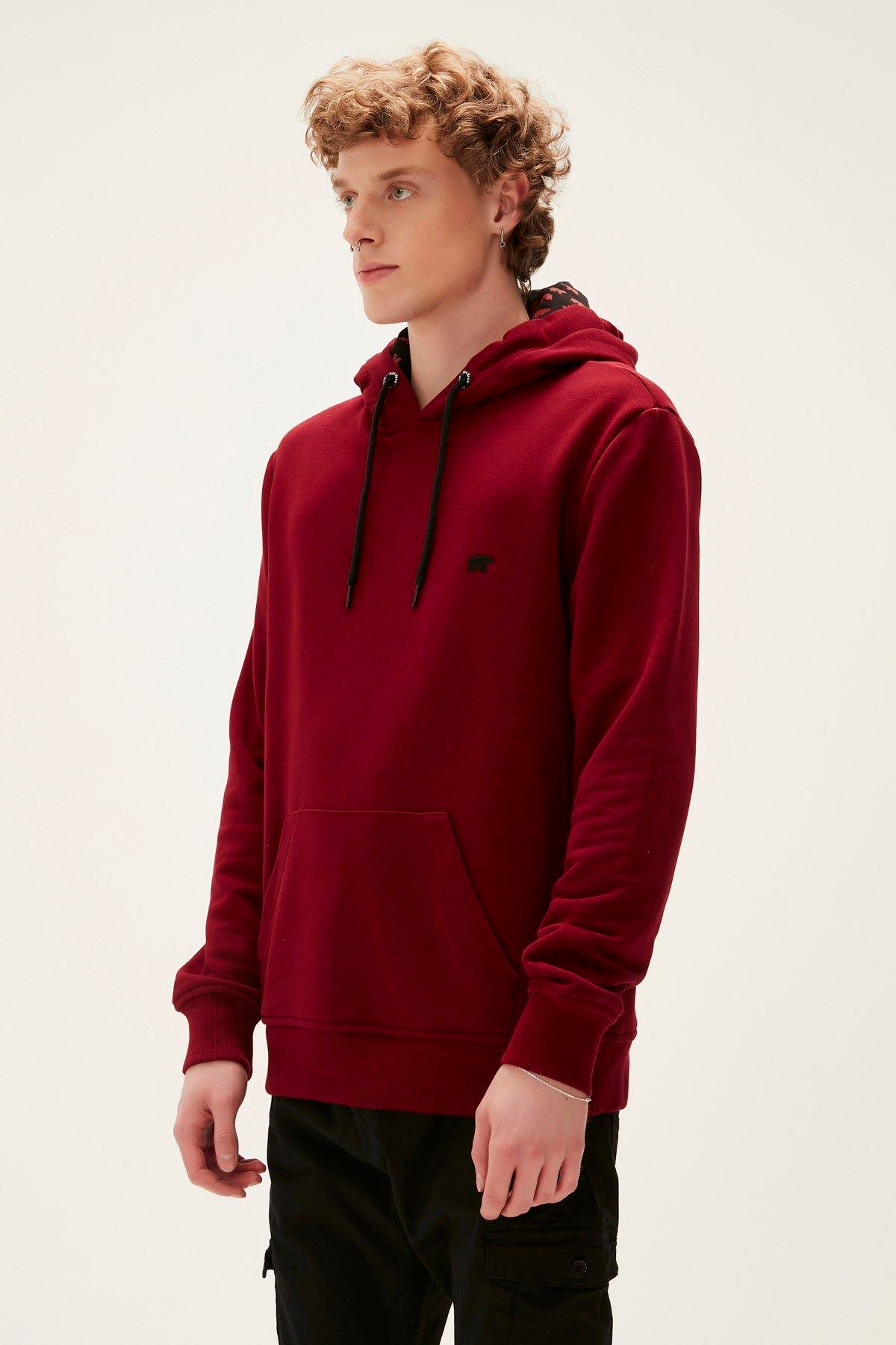 Bad Bear Bad Neck Hoodie Erkek Kirmizi Kapşonlu Sweat