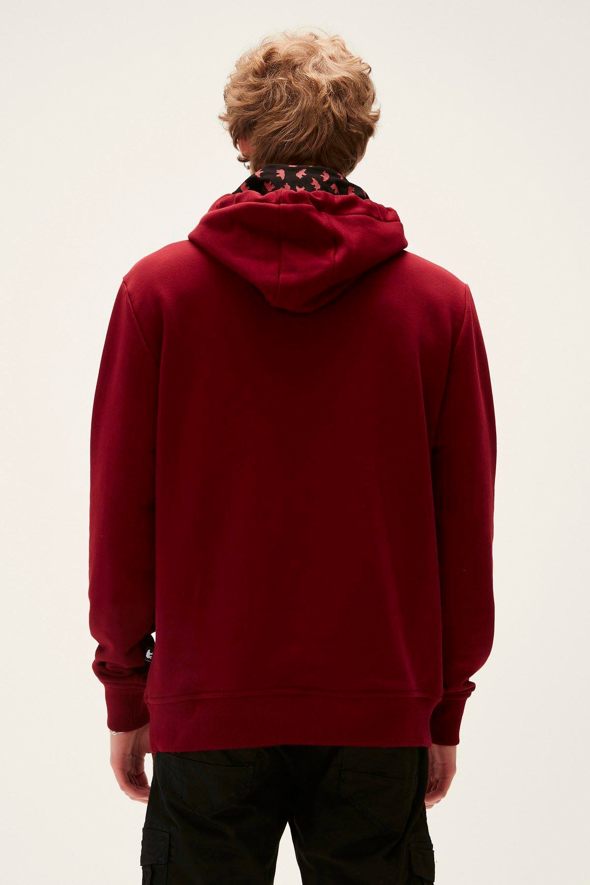 Bad Bear Bad Neck Hoodie Erkek Kirmizi Kapşonlu Sweat