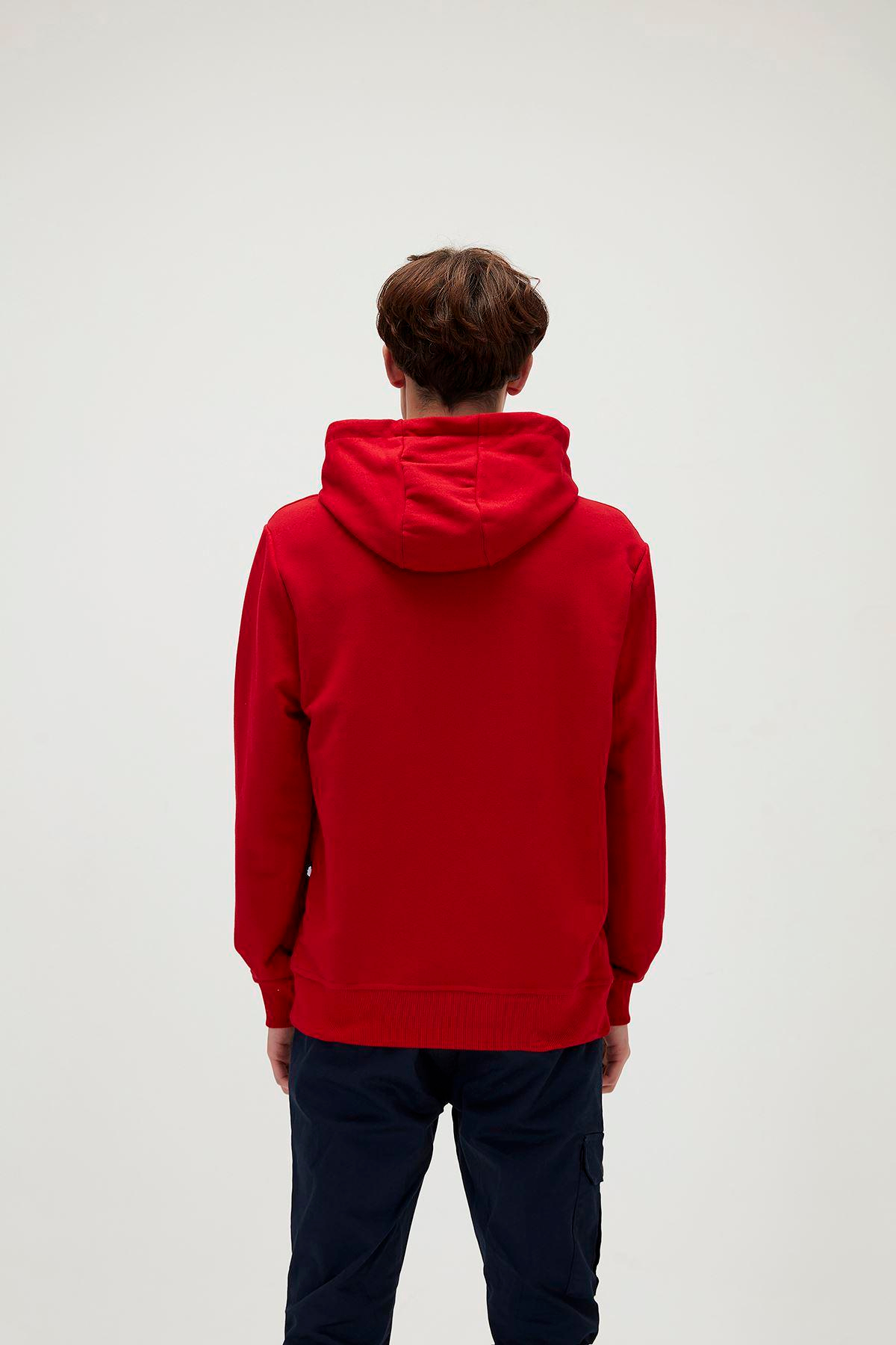 Bad Bear Badwall Hoodie Erkek Kirmizi Kapşonlu Sweat