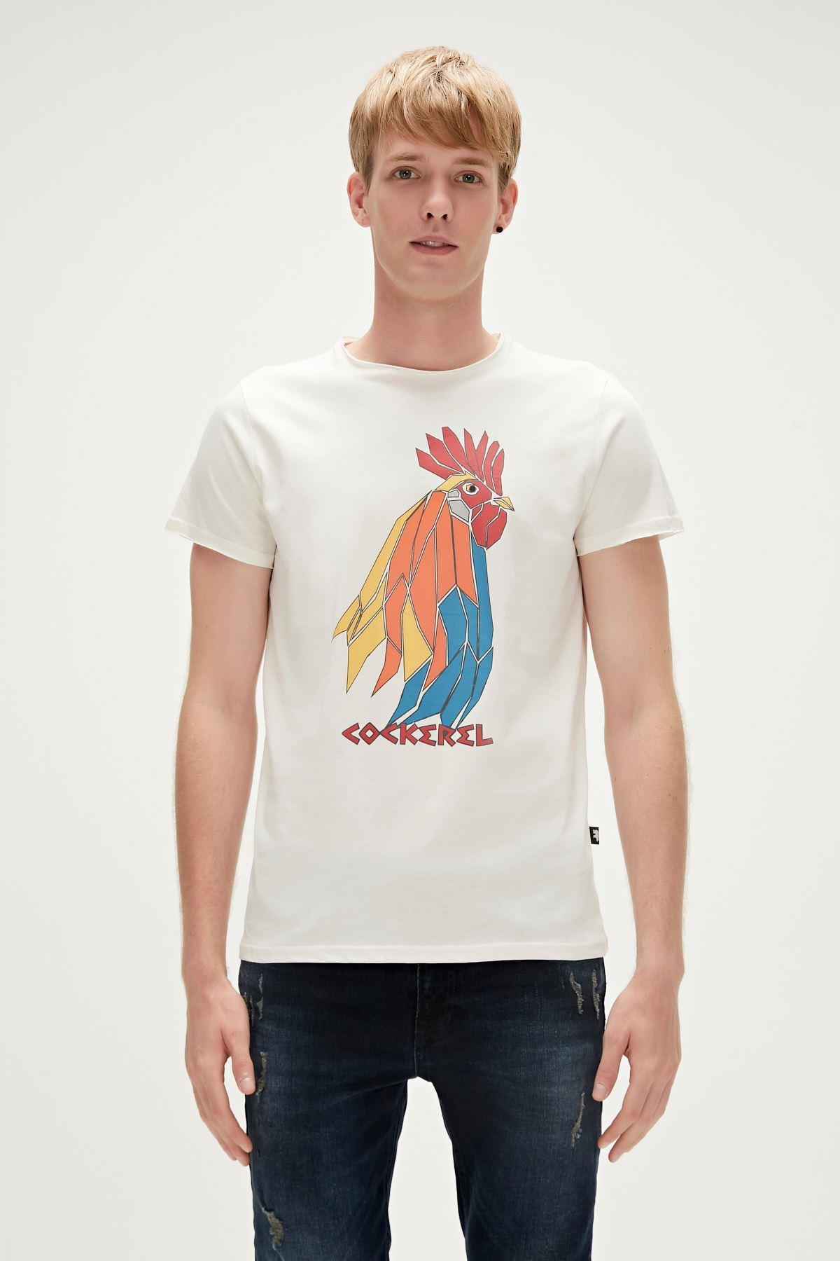 Bad Bear Cockerel  T-Shirt Erkek  Bisiklet Yaka Tshirt