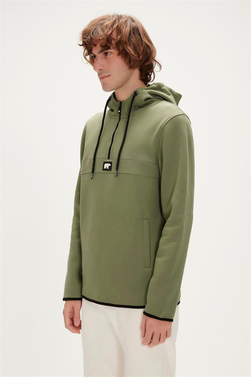 Bad Bear Defence Half-Zip Hoodie Erkek  Yarım Fermuarlı Sweat