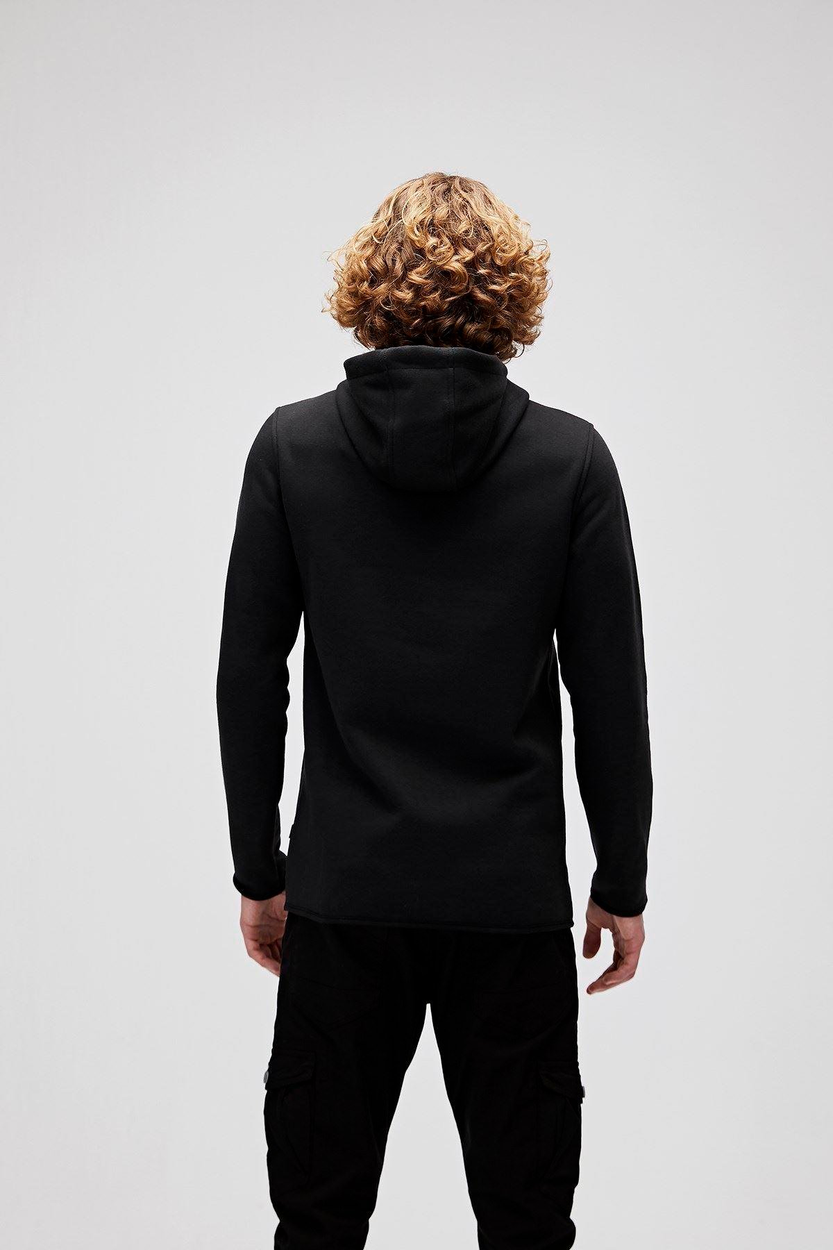 Bad Bear Defence Half-Zip Hoodie Erkek Siyah Yarım Fermuarlı Sweat
