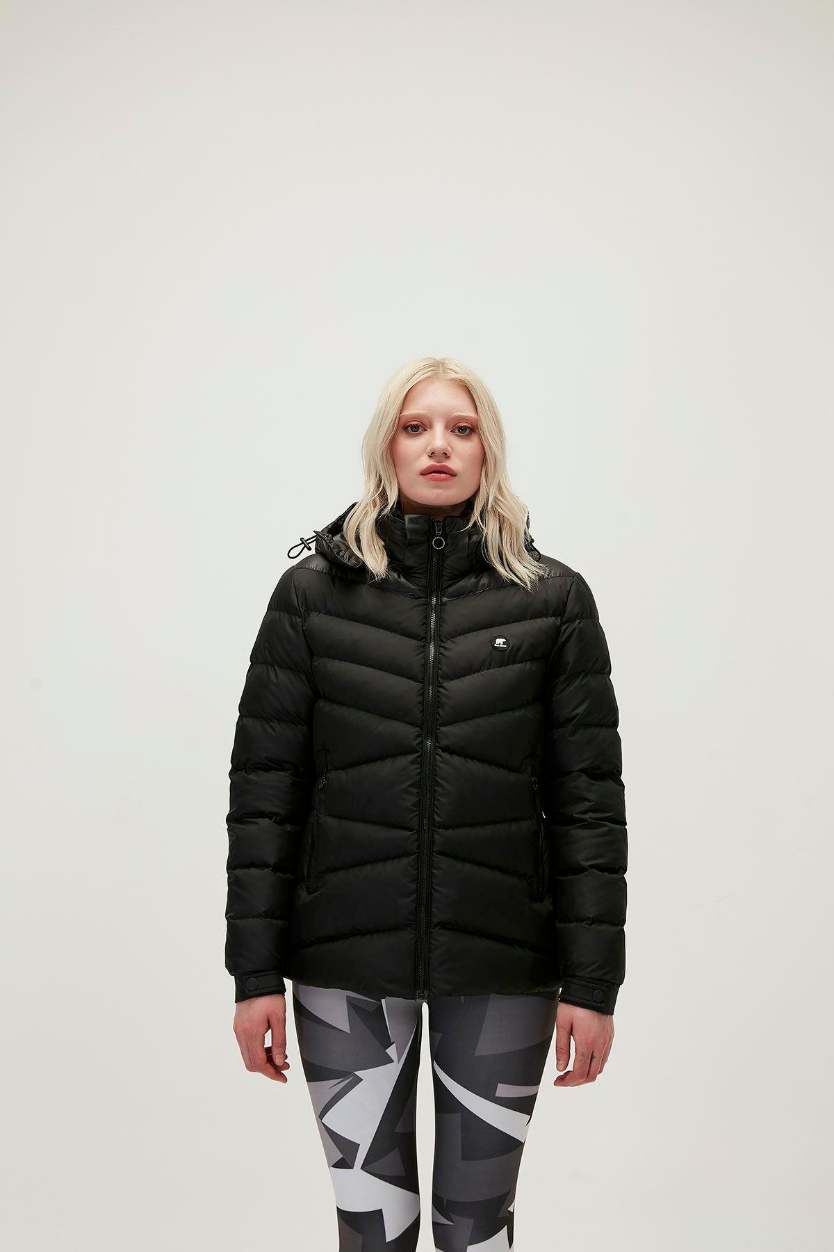 Bad Bear Diamond Puffer Kadın Siyah Mont